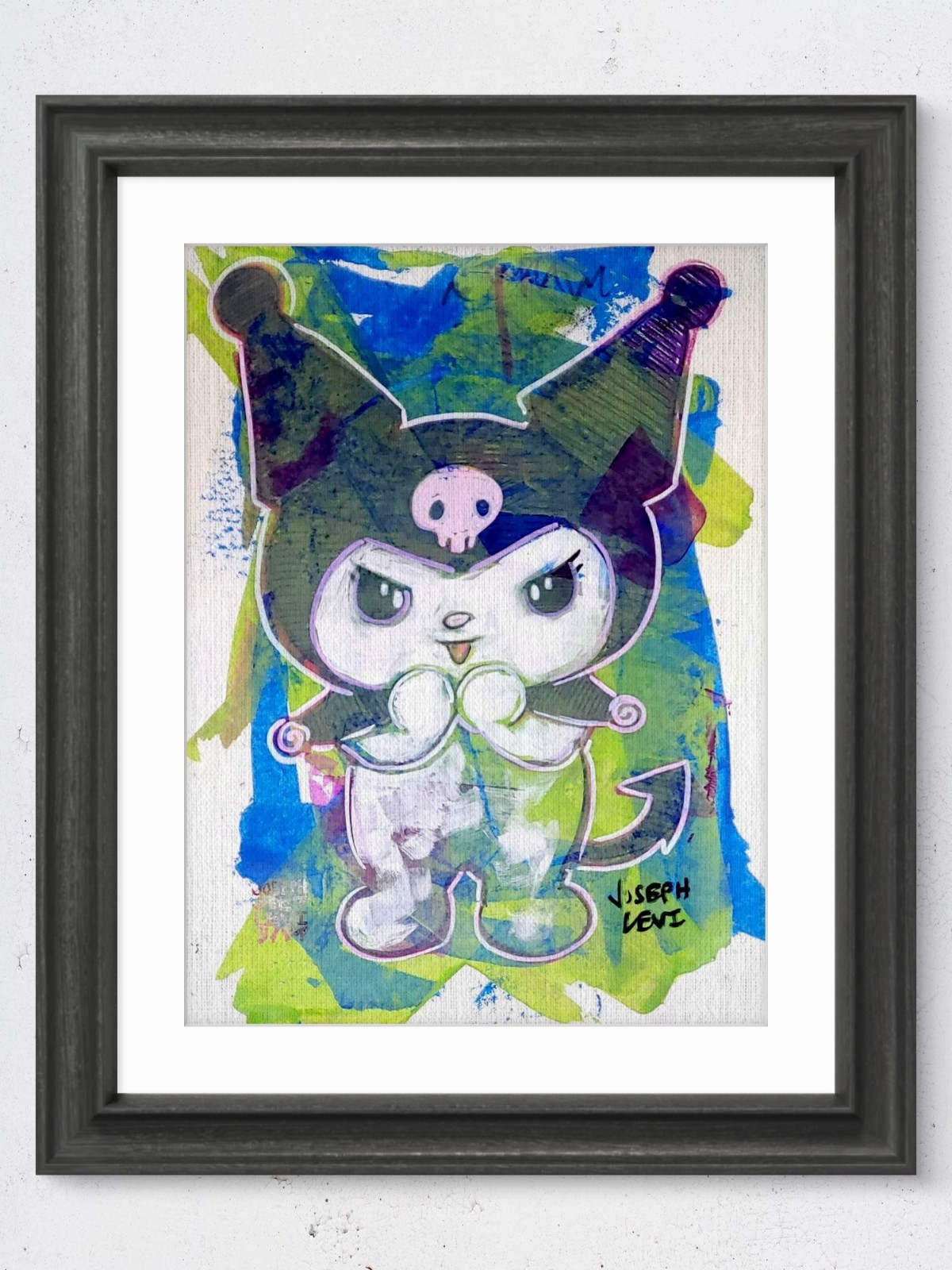Original Modern Art 9×12 Expressionist Kuromi Portrait Acrylic Painting Paper