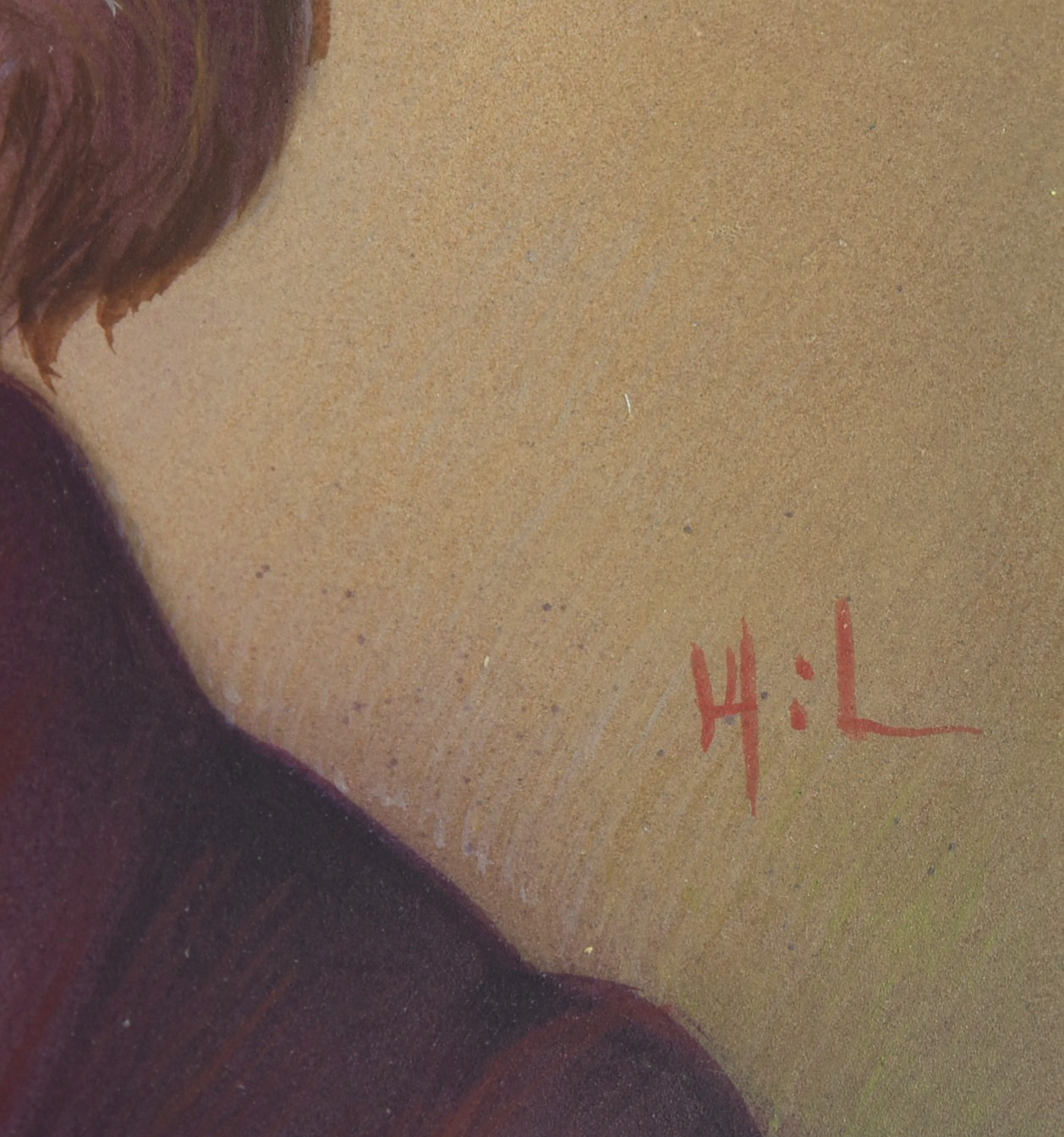Miniature Portrait Wilhelm Richard Wagner by Italian Artist HiL w/Easel ORIGINAL