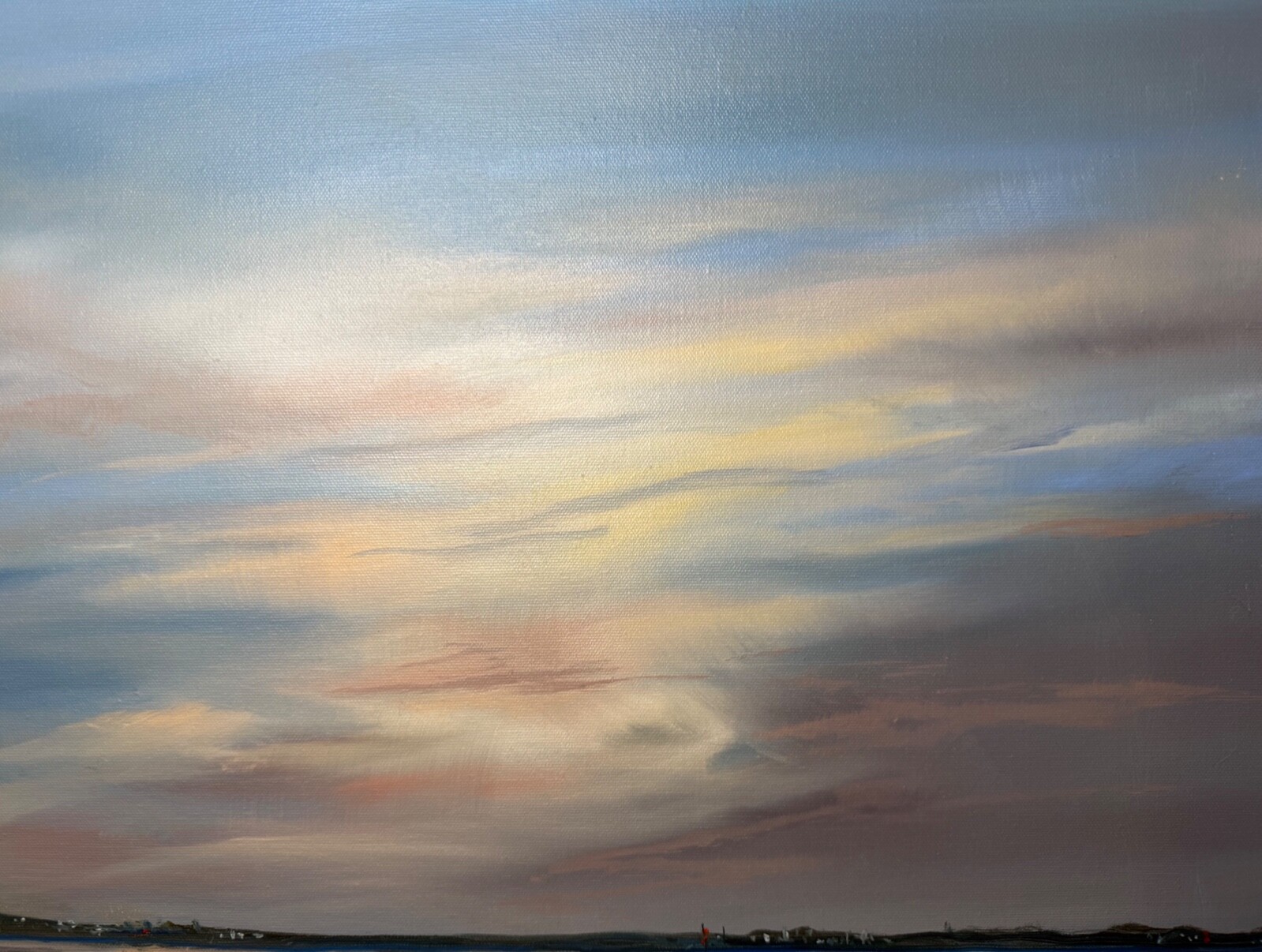 Large Original Louise Ramsay Jersey Marsh oil painting sea landscape on canvas
