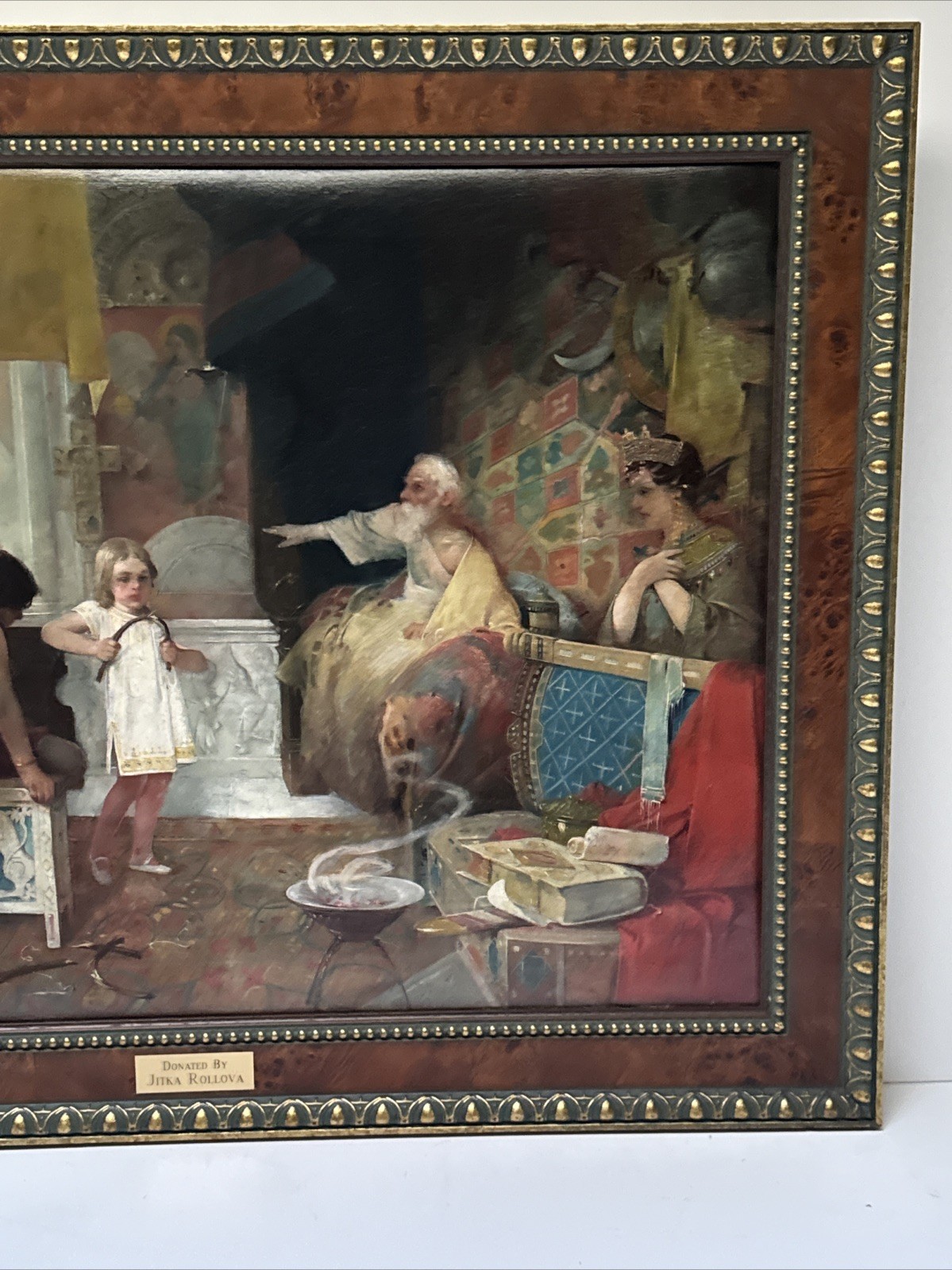 Antique Queen Painting Masterful 19th Century Iconic Interior Oil 1880 Portrait