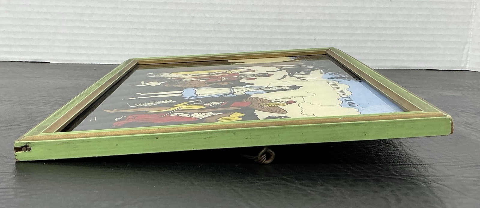 1930’S Reliance Reverse Painting Glass Alice in Wonderland Nursery Rhymes #420
