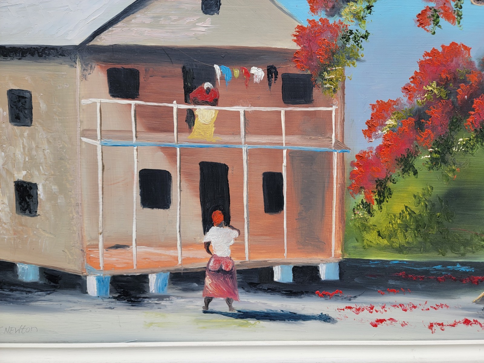 Tracy Newton, Son Of Florida Highwaymen Sam Newton, Oil On Masonite Painting