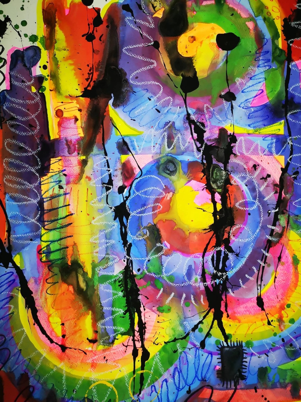 Painting Abstract Artwork Acrylic on paper 58cmx78cm