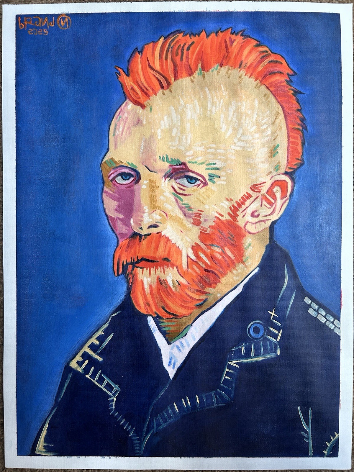 Punk Rock Van Gogh Oil Painting “Van Gogh F Yourself”