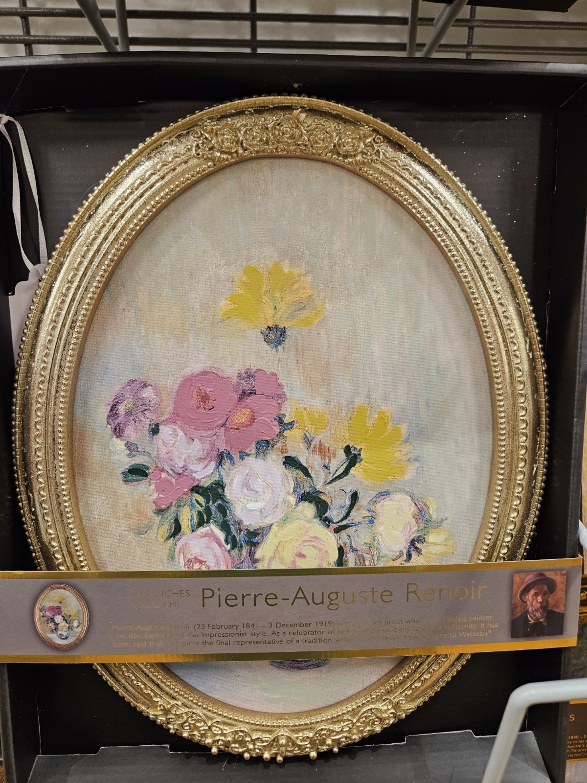 TikTok Viral Pierre-Auguste Renoir Framed Art – Vase of Roses and Dahlias