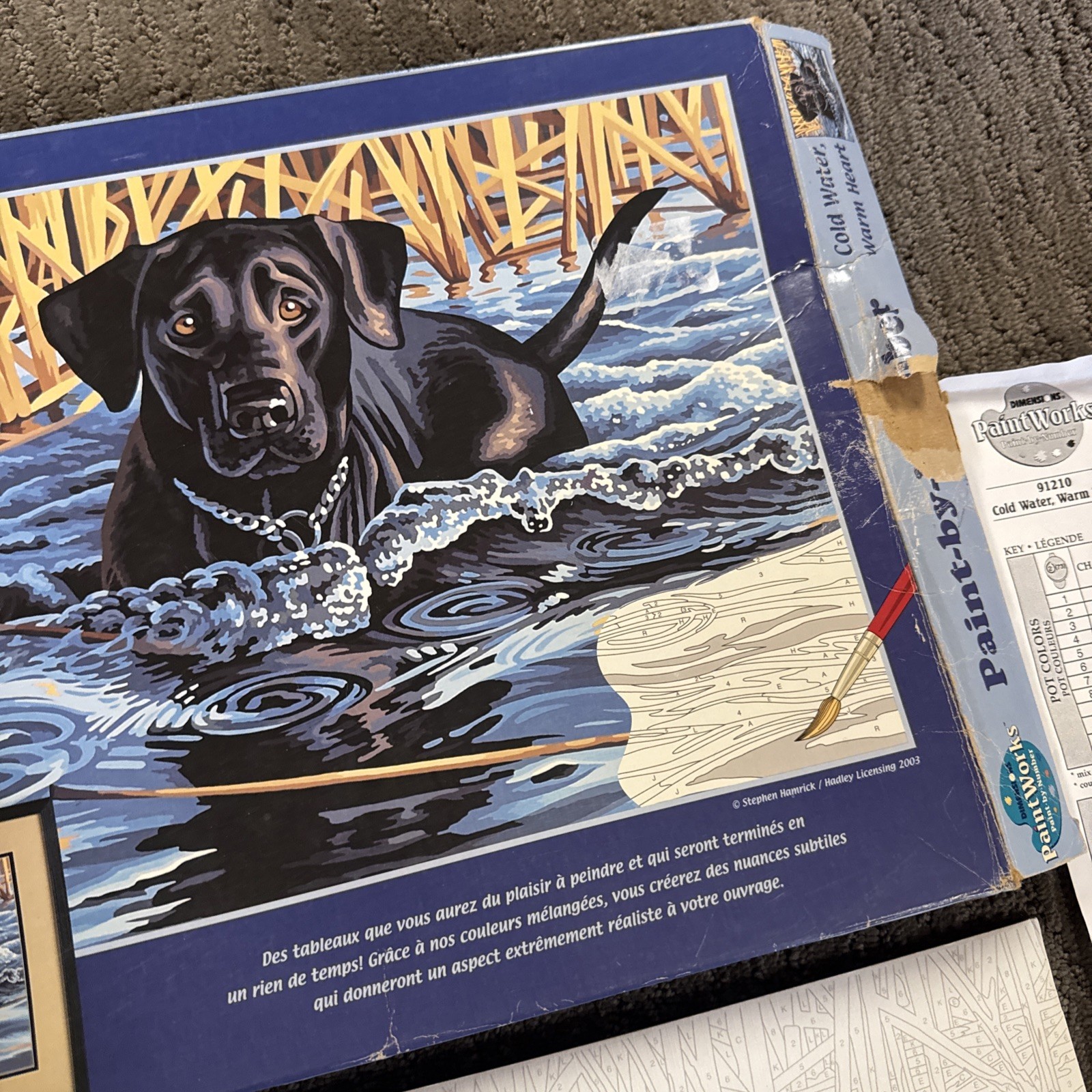 New Dimensions Black Lab Retriever Cold Water Warm Heart PBN paint by number Kit