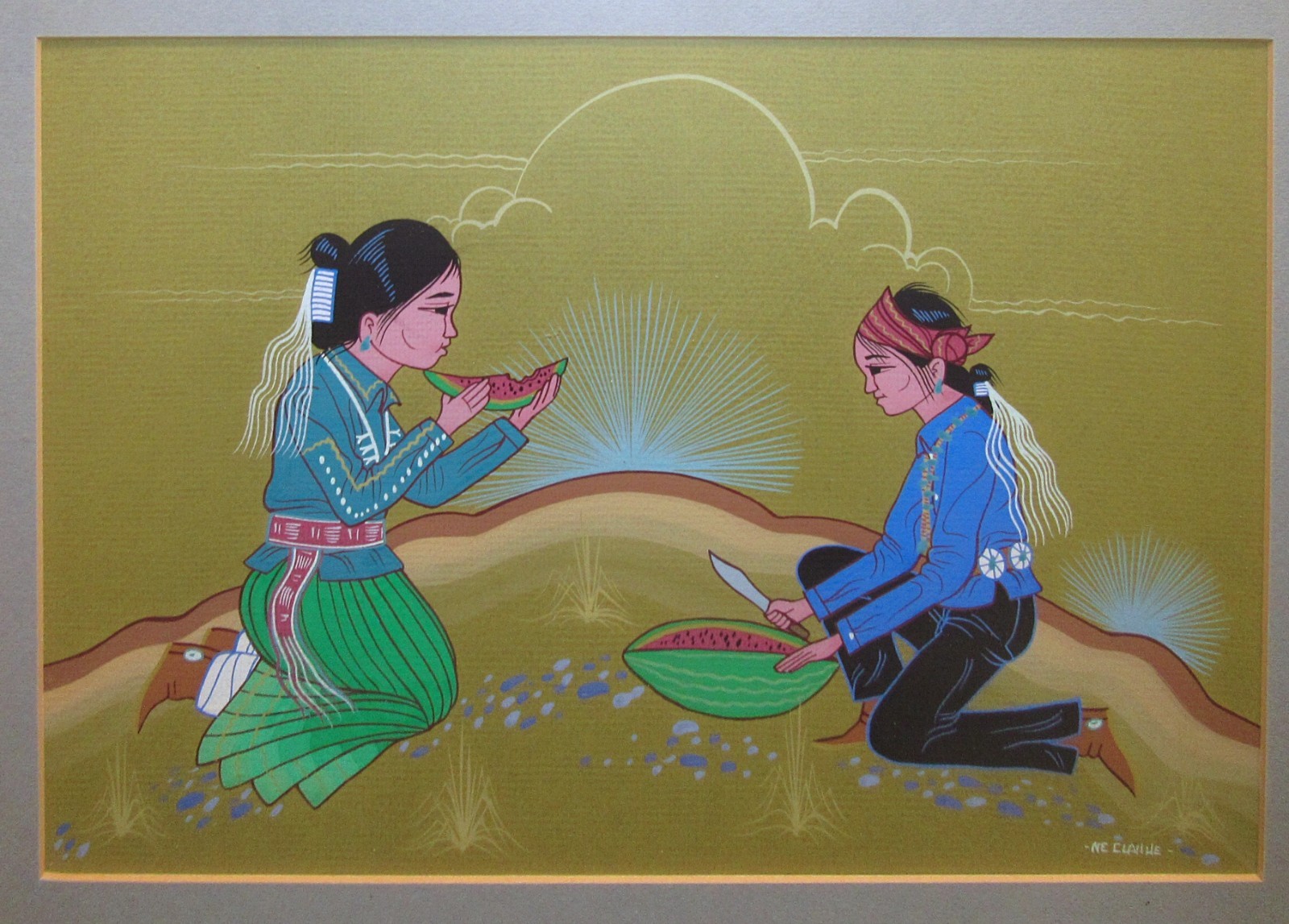 Raymond Johnson Ne-Clah-He Navajo Dine Tempera Native American Ptg Listed Artist