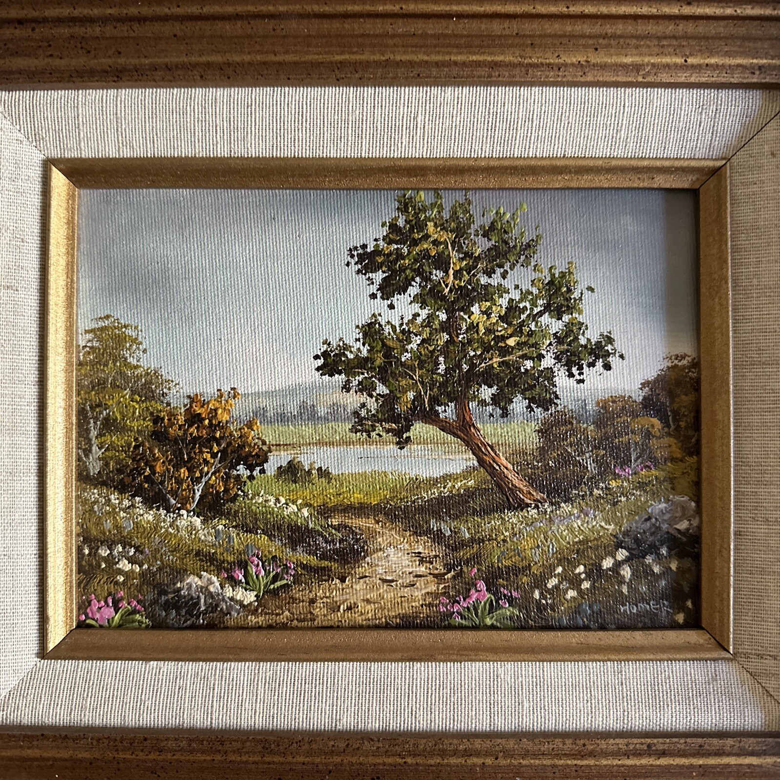 Oil Painting By Homer – Landscape Art, Trees, Flowers