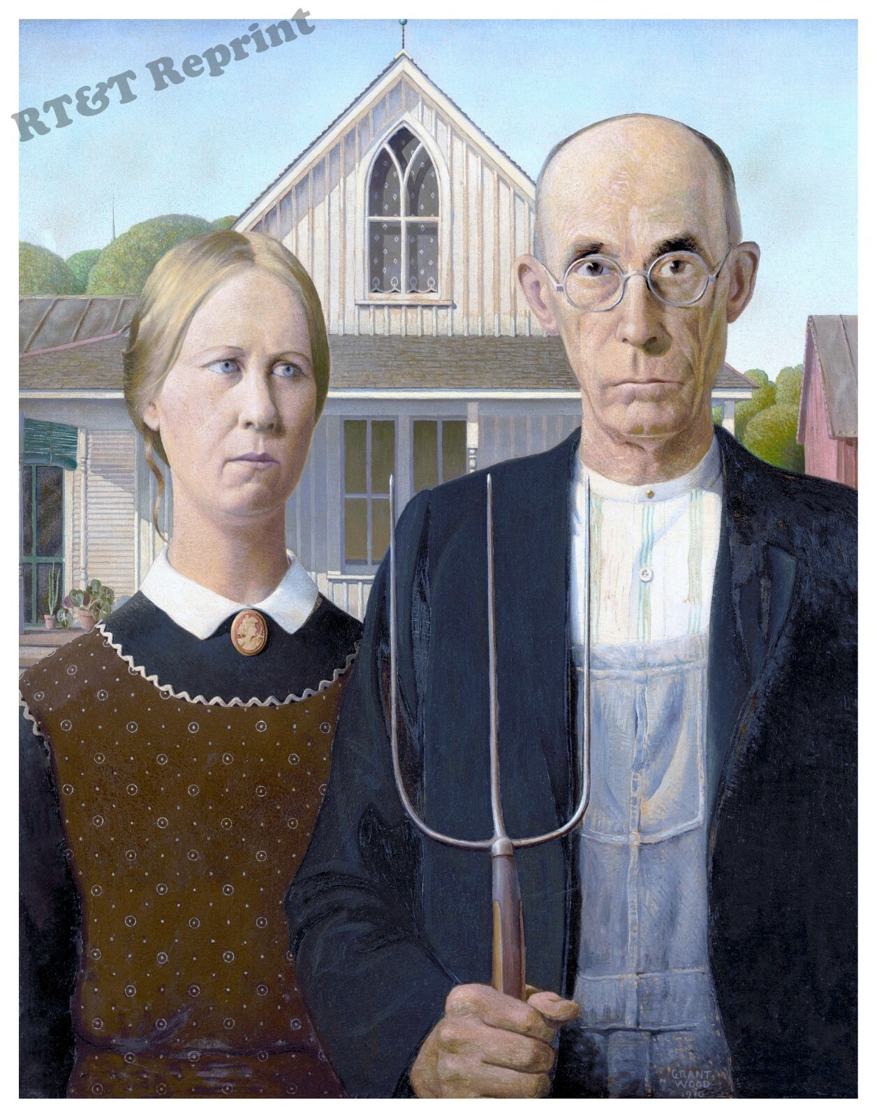 Wall Art Grant Wood’s 1930 The American Gothic Painting Year 8×10