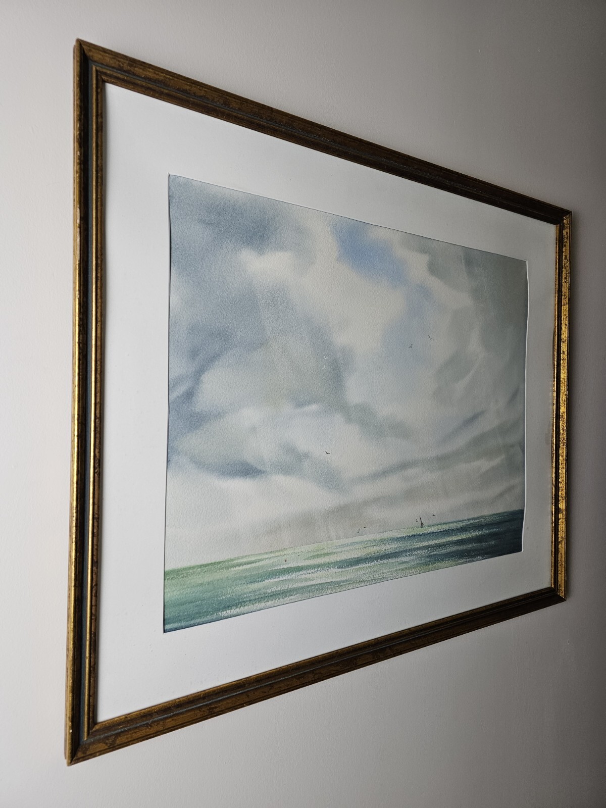 Large Vintage Original Signed Thomas Currey Painting 32×27 Framed Landscape Art