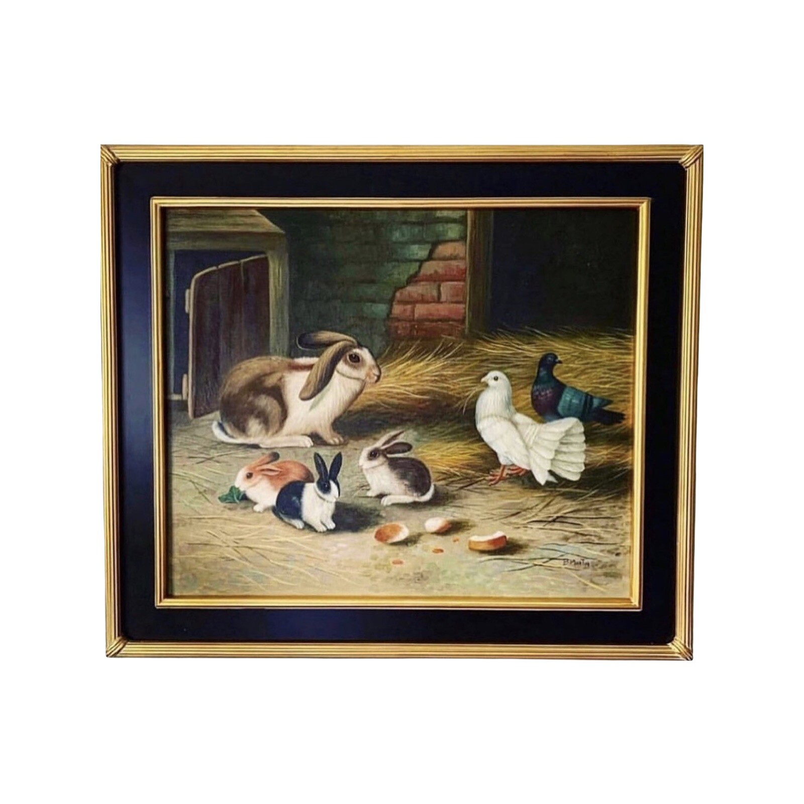 Large framed oil painting