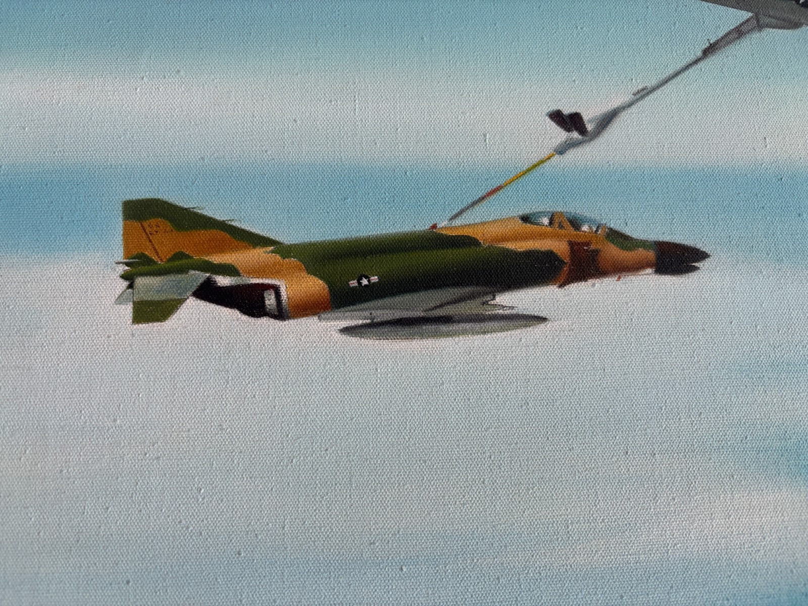 F-4 Phantom Aircraft Vietnam Refueling Original Aviation Painting – R.M. Sanchez