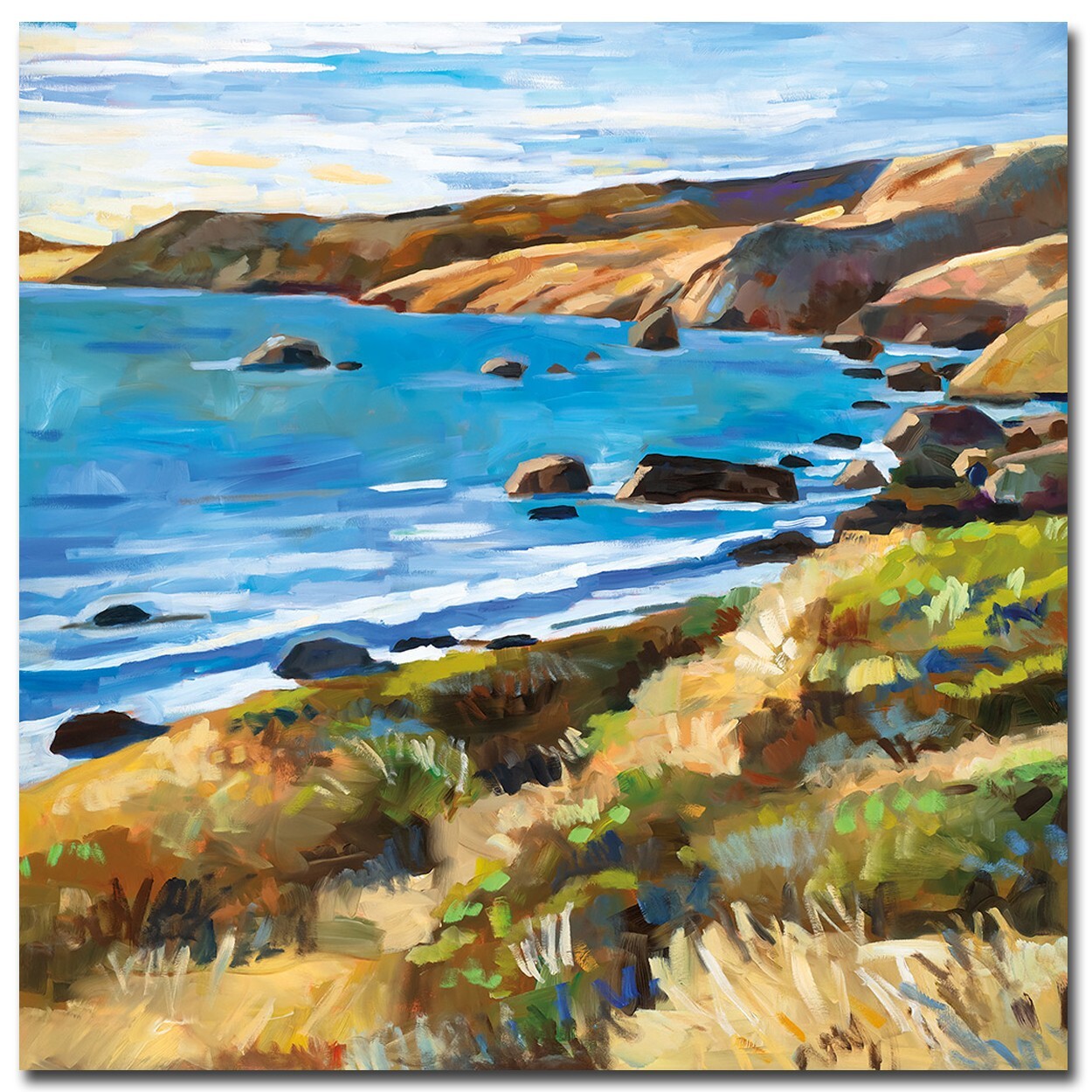 Northern California Coastal View by Scott Cilmi Canvas Giclee Art (14 x 14 in)