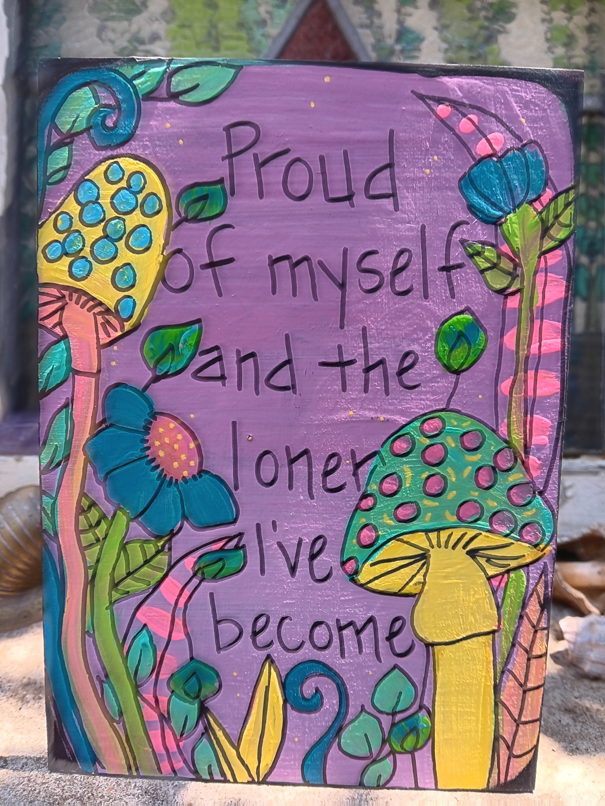 Say Anything Admit It!!! Song Lyric Painting on 7×5″ wood panel, Proud Loner Art