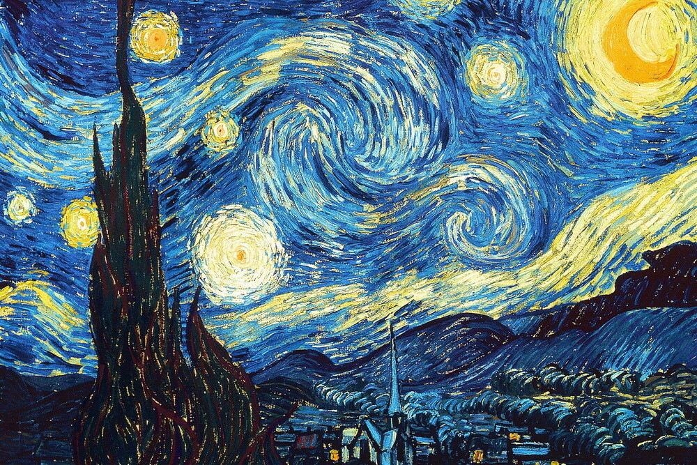 Canvas Print The Starry Night Oil painting Art Giclee Printed on Canvas P526