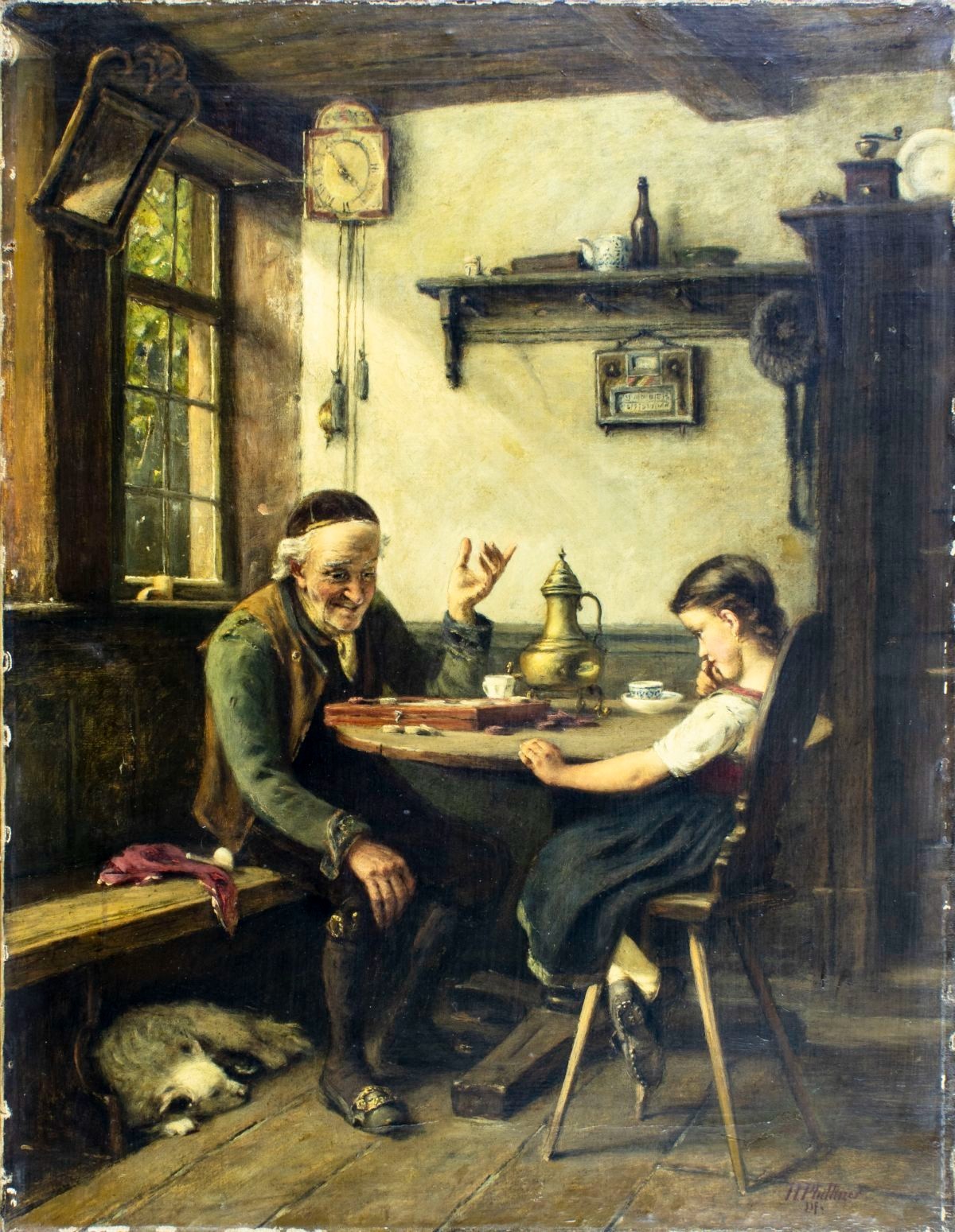Hermann Plathner (German,1831-1902) oil painting antique 149293