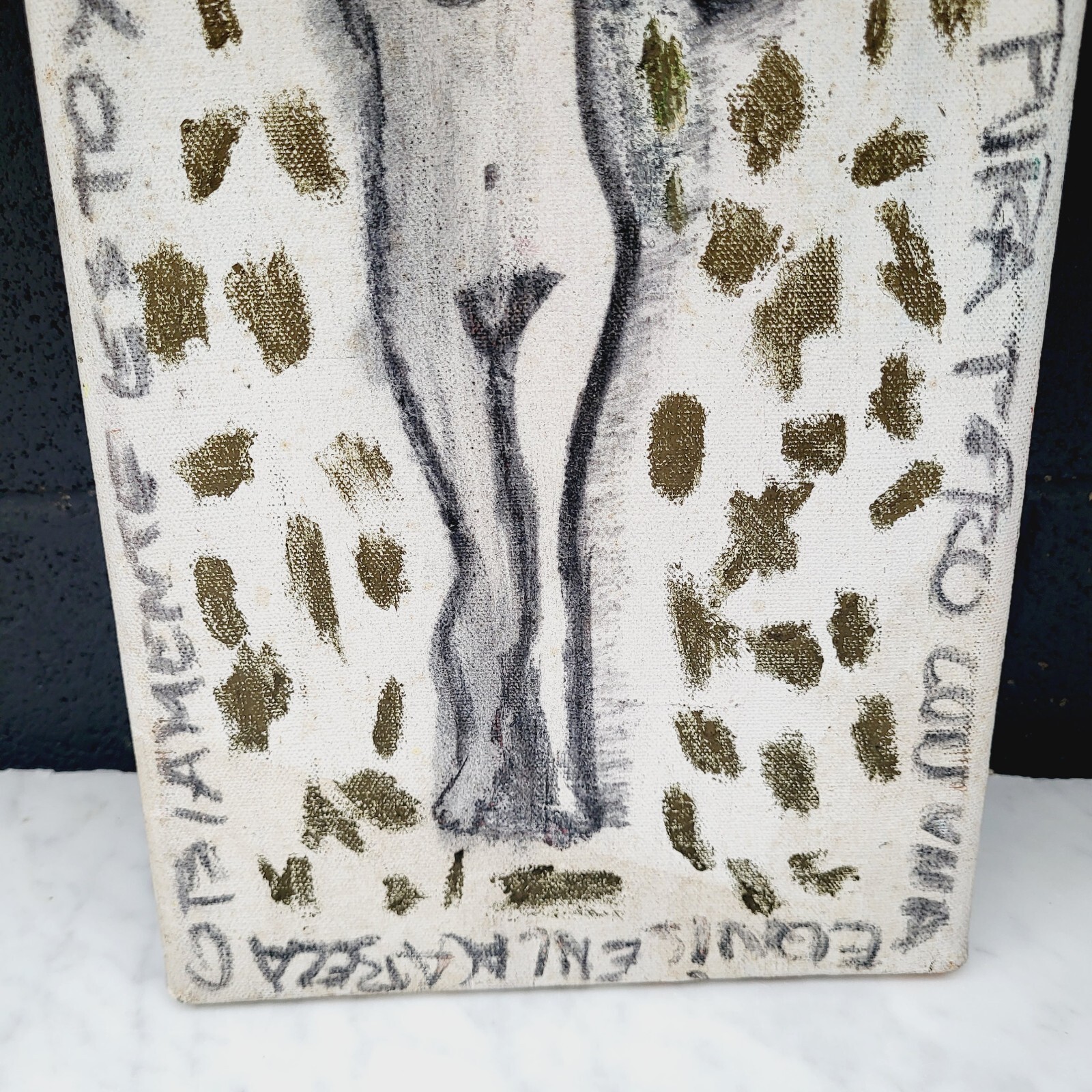 RARE Vintage Latin Modern Venezuelan Abstract Nude Painting Carlos Jose MOLINA