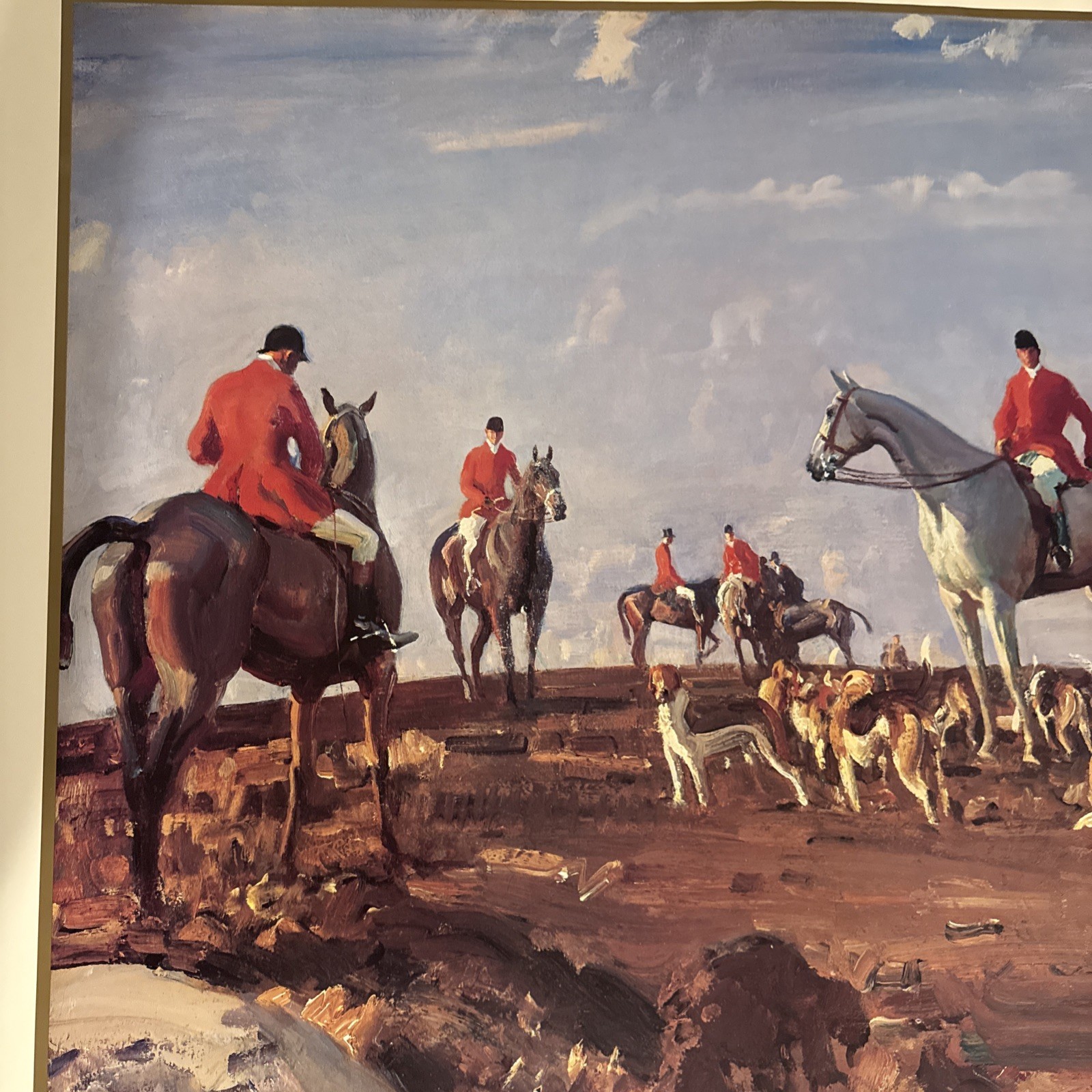 sir alfred munnings- Hunting On Zennor Hill-Philadelphia Museum Of Art
