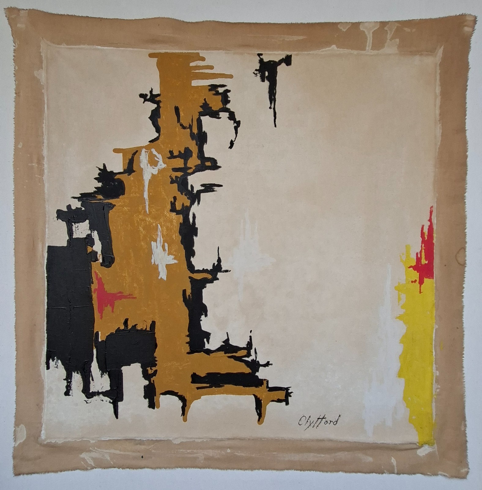 Clyfford Still Signed Abstract Expressionist Oil Painting on Canvas American Art