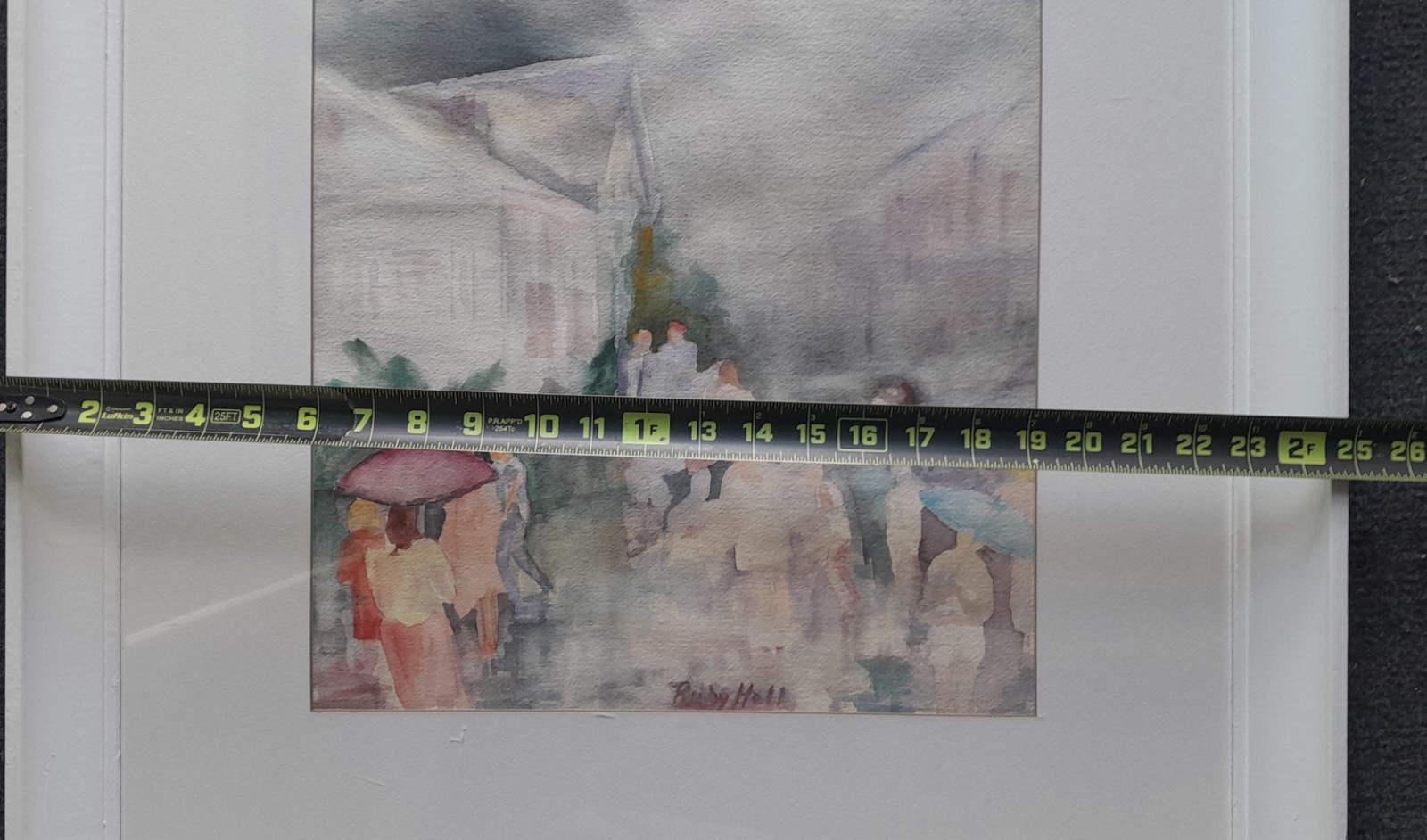 RUBY HALL FLORIDA KEY WEST ARTIST LARGE WATERCOLOR 1989 «KEY WEST SHOWERS»