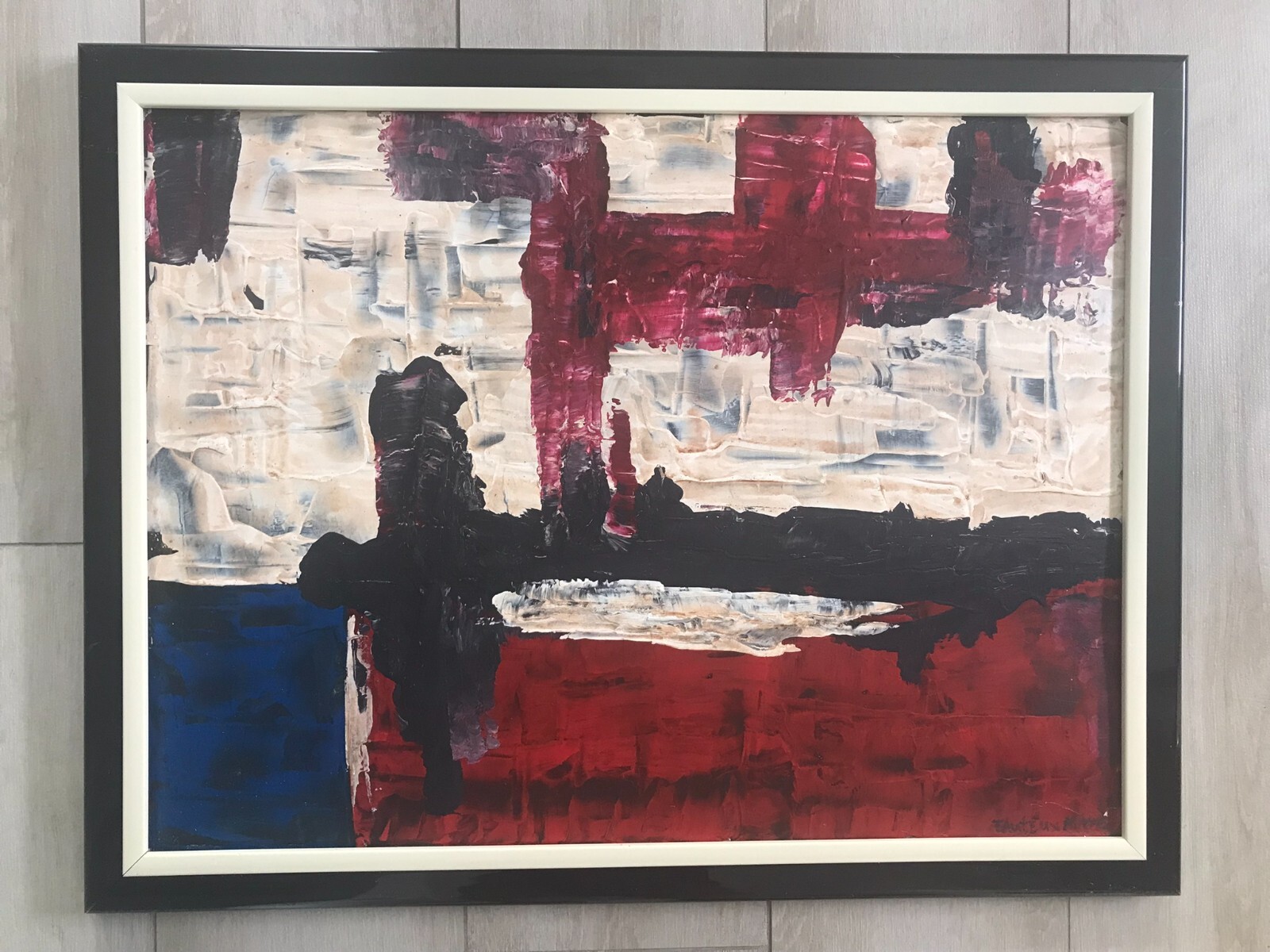 Rare Henriette Fauteux-Masse Original Oil on Board Abstract Painting