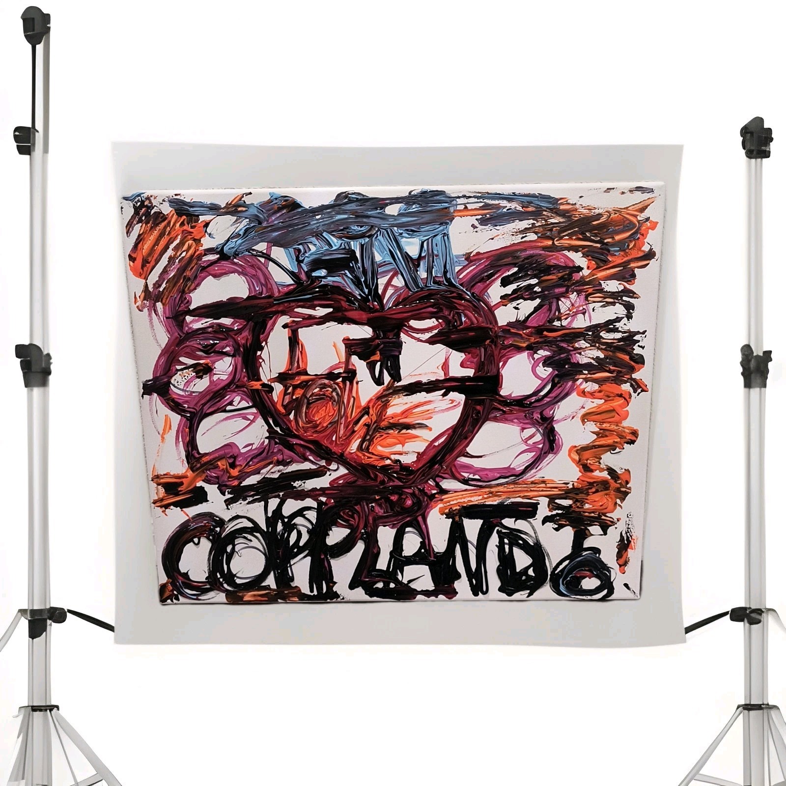 Trey Coppland, Heart of Love Abstract Acrylic, 22+24 in, Signed