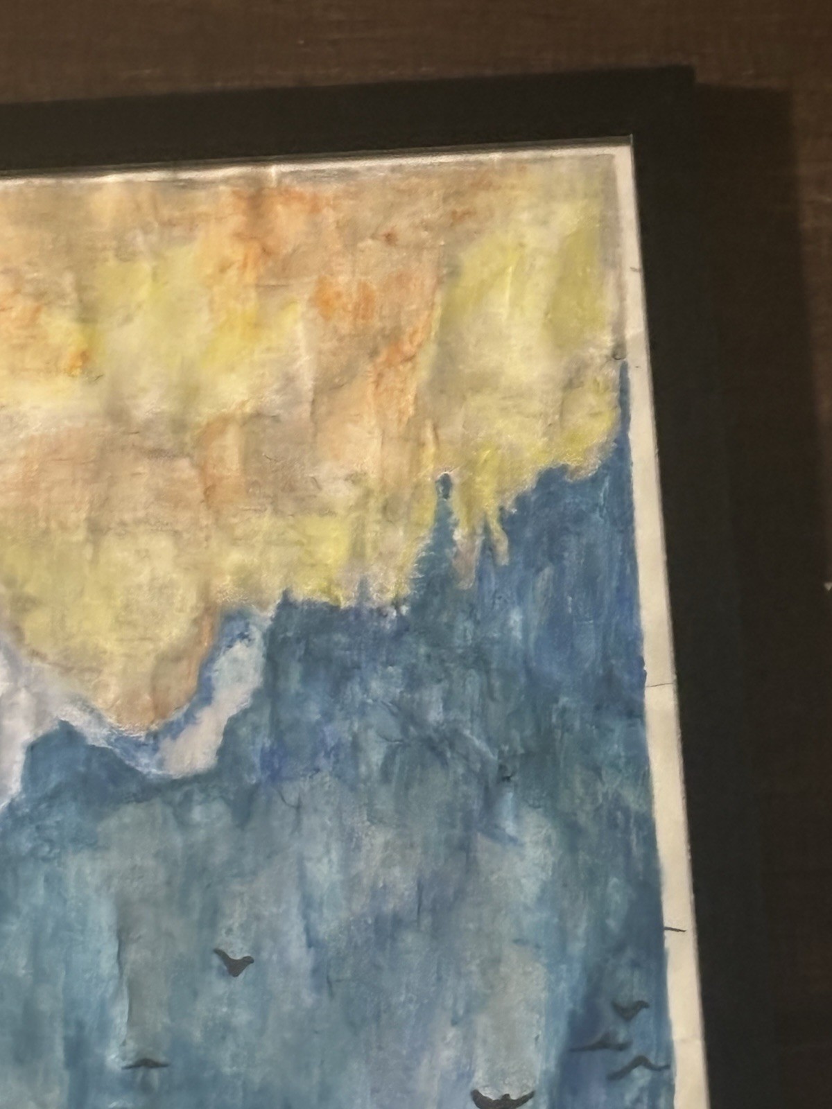 Original FRAMED Watercolor Nature Peace Zen Yoga Meditation Serene ART | 11×17