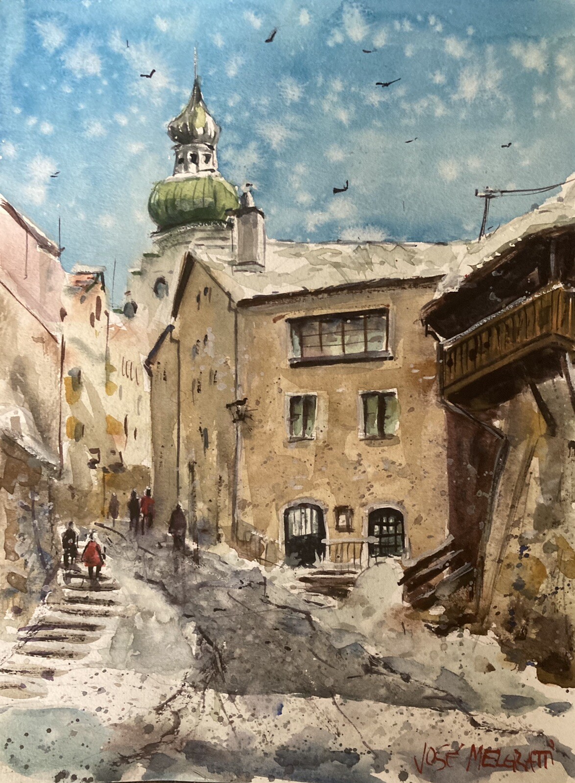 Original Watercolor Painting «Tirol, Austria » 12″ x 9″ NOT A PRINT