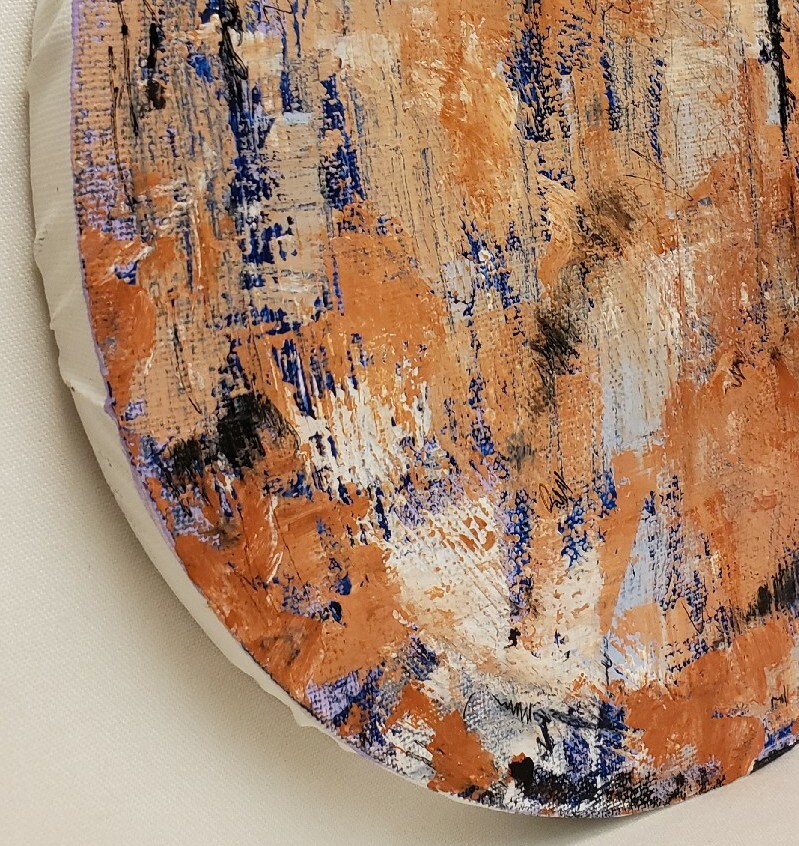 No.572 Original Abstract Modern Minimal Round Painting By K.A.Davis Art