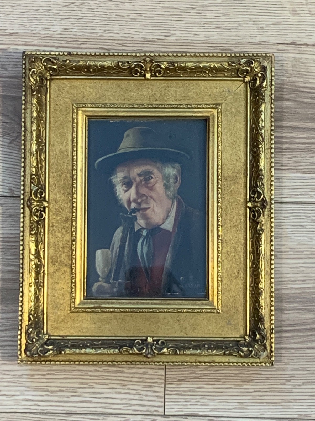 Original Signed W. Klein Oil Portrait Gentleman with Pipe Fine Art