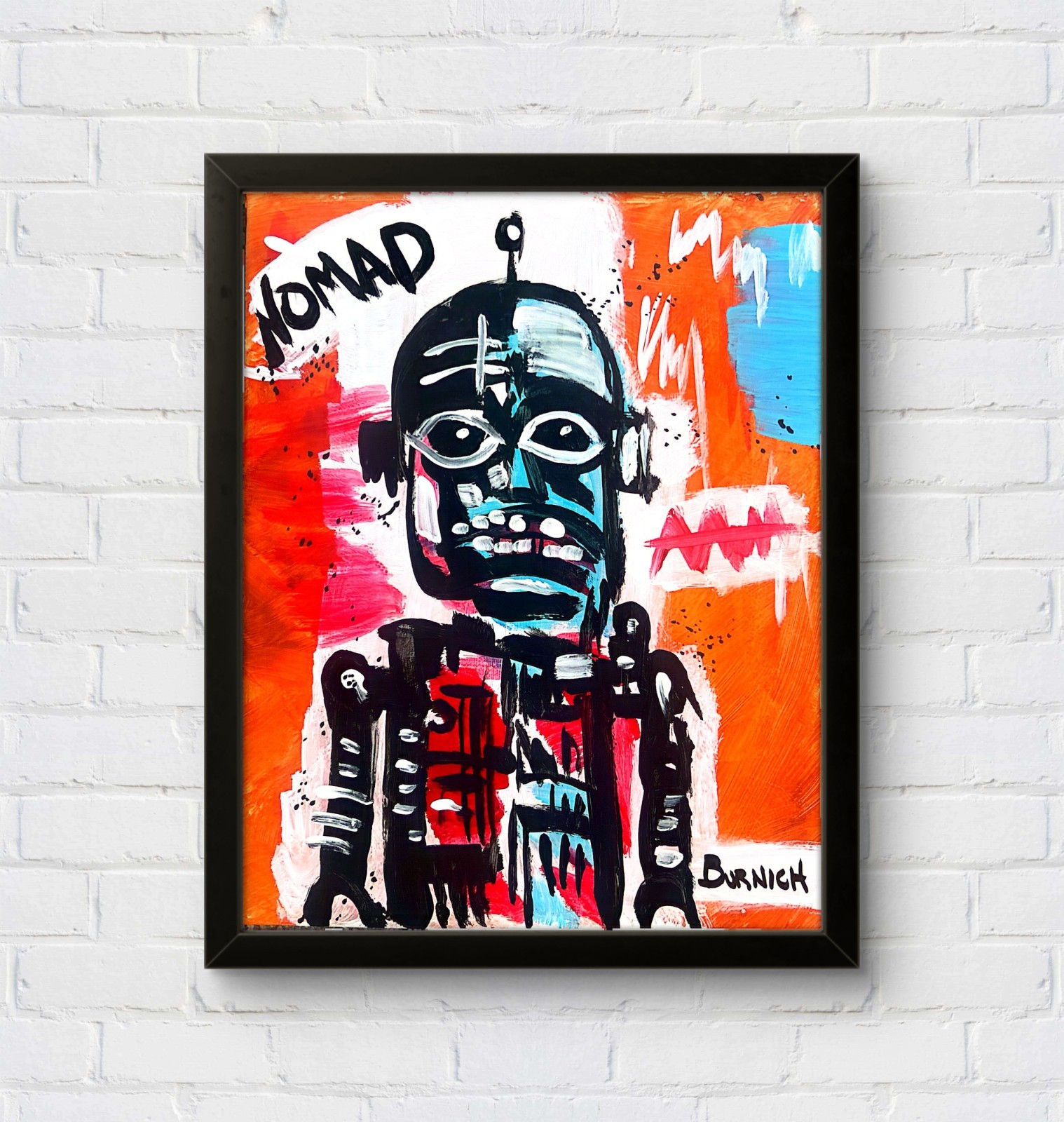 Burnich Original Nomad Robot 11×14 Canvas Neo Expressionist Original Wall Art