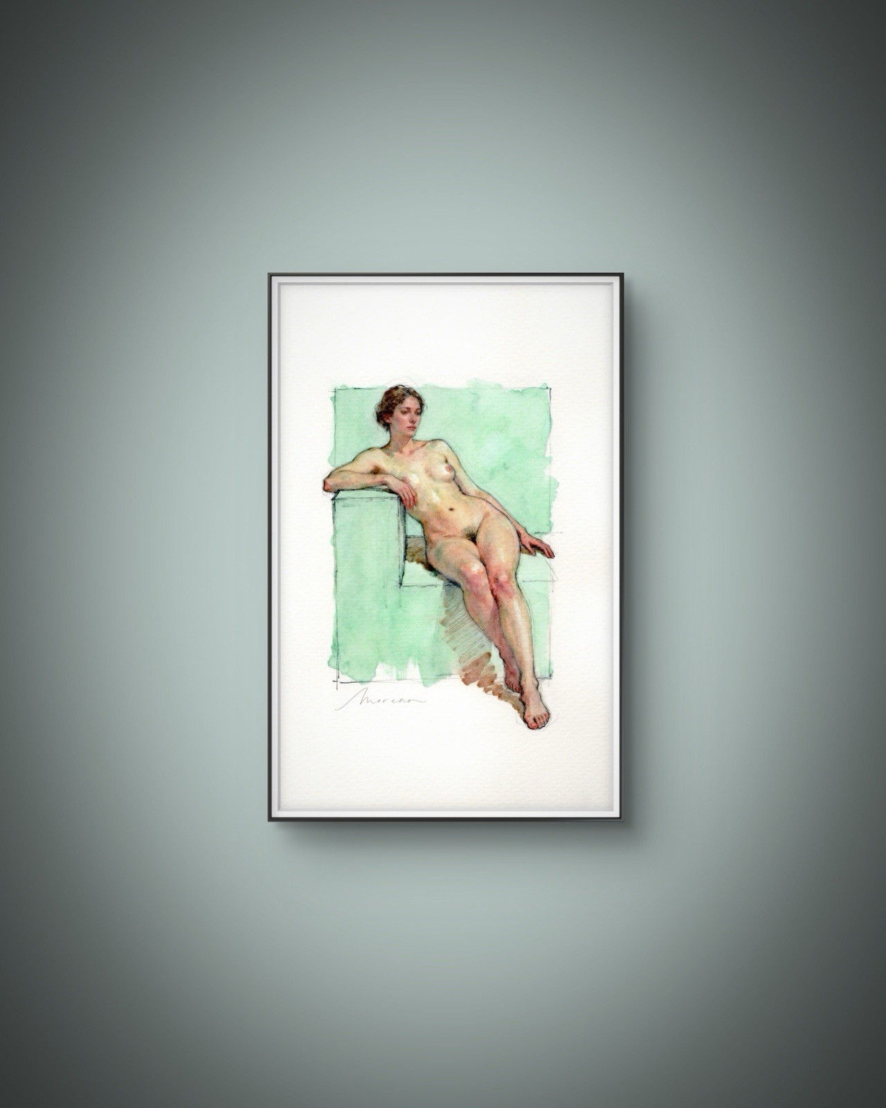 Original Female Figure Portrait Classical Painting 5.5×8.5 Book page