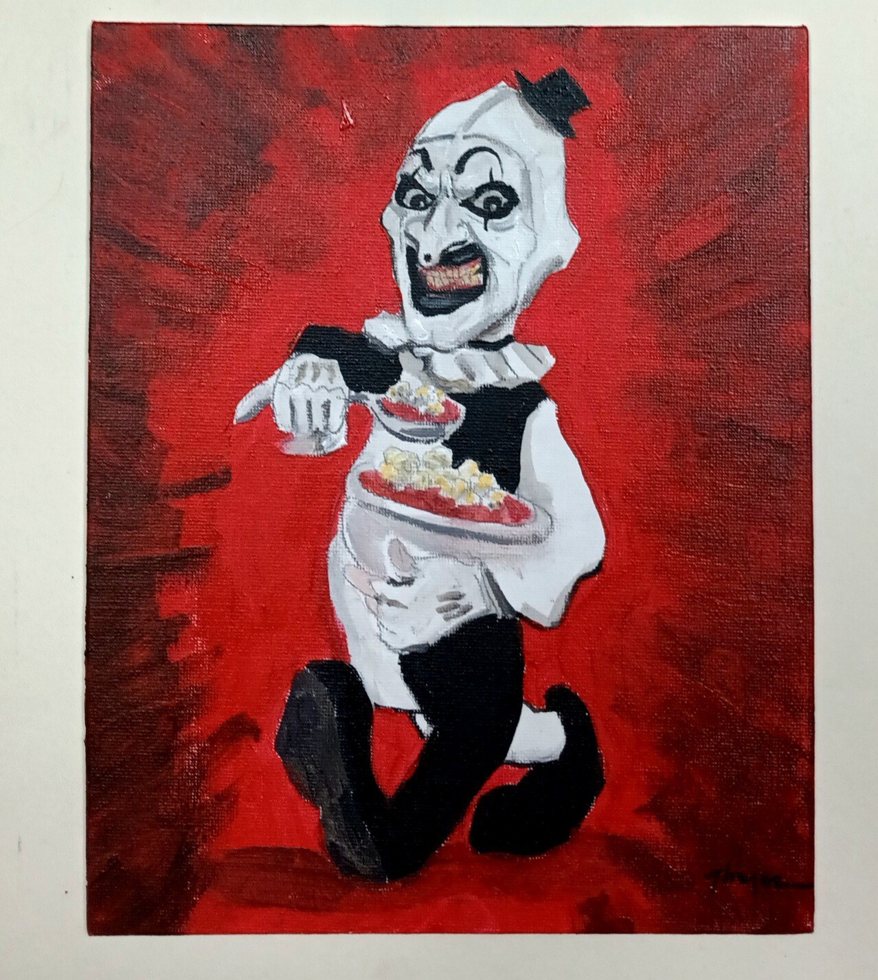 Original Art The Clown Art Crispies Horror Painting Thayer Art OOAK Terrifier