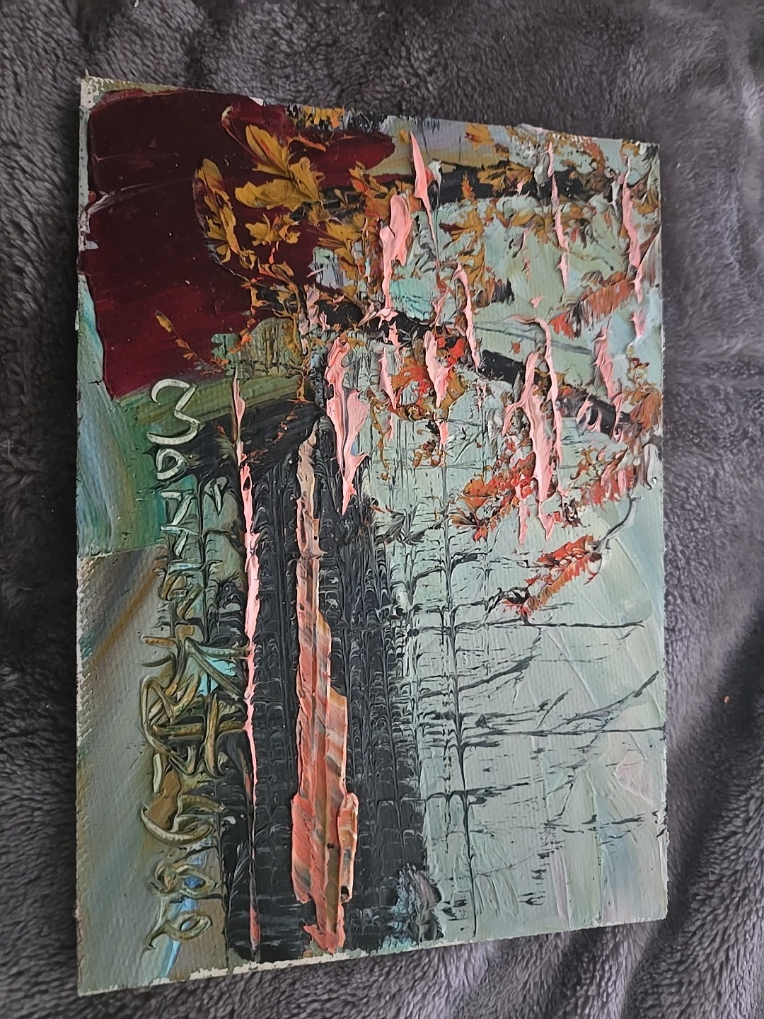 Morris Katz Original Painting 1982 5×7 Signed