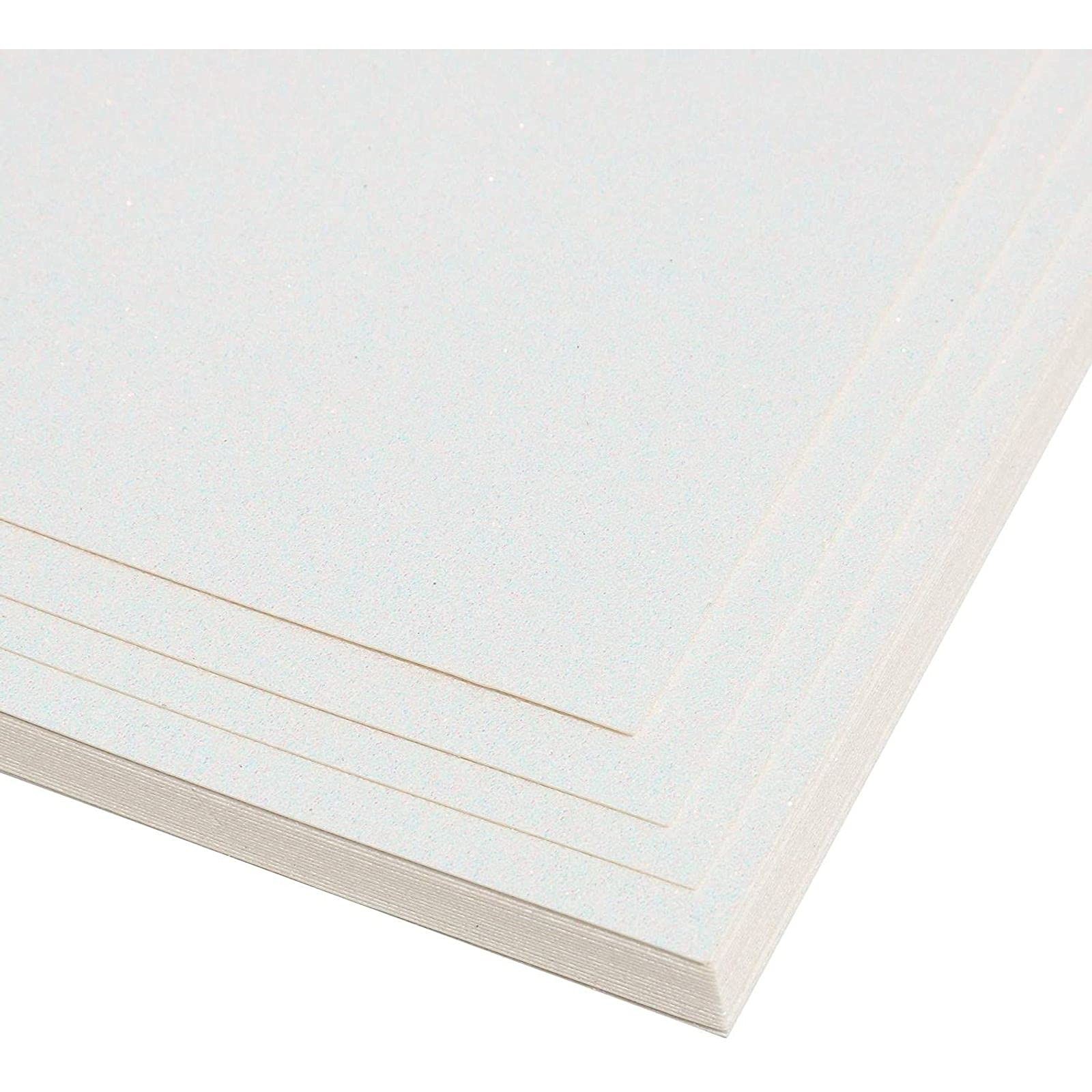 24 Sheets White Glitter Cardboard Paper, 21.6 x 27.9 Inches, for Scrapbooking, DIY Pro…