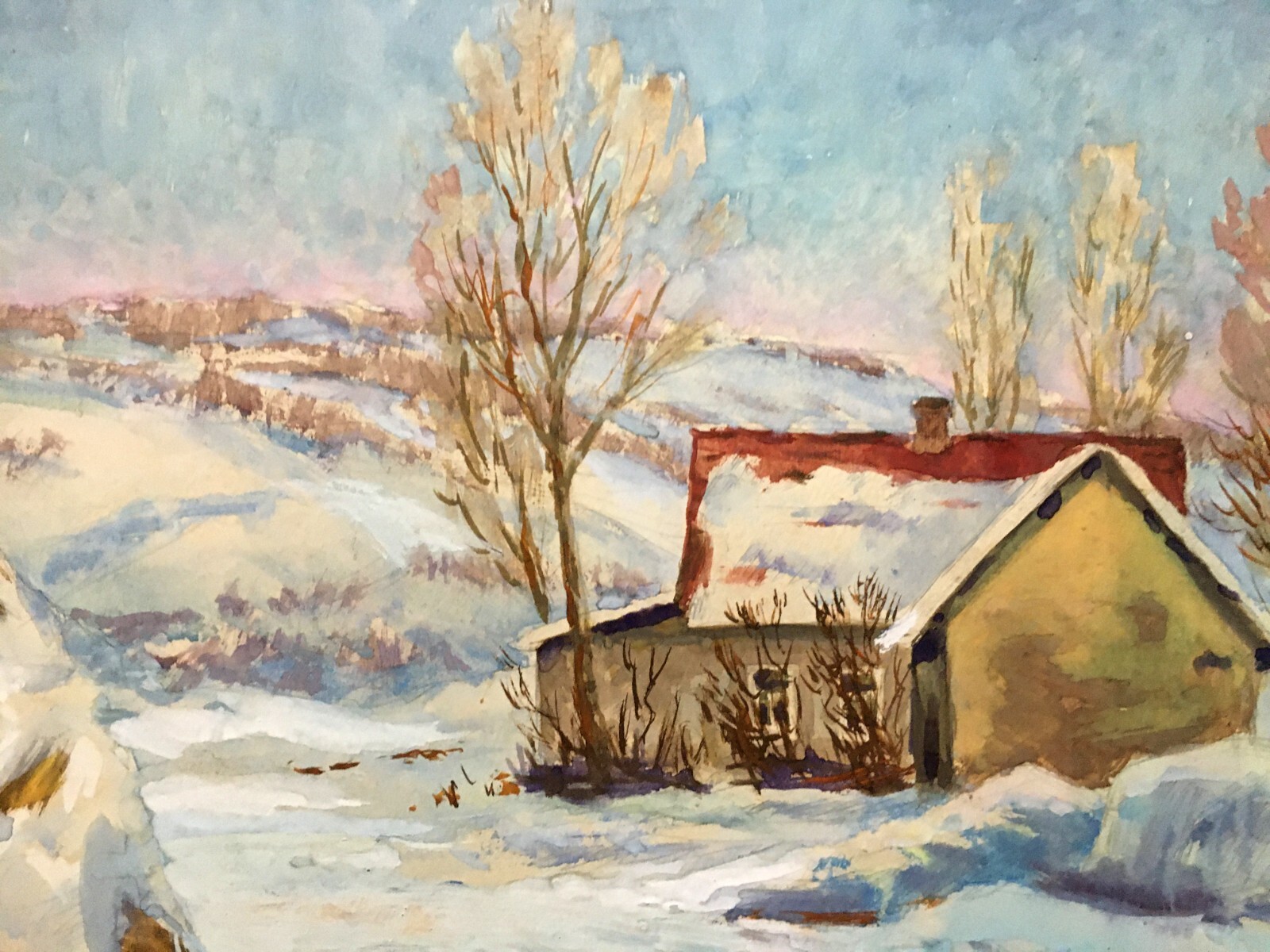 Gouache Painting Unframed Winter has Come Cherkas A Home Decor Artwork Art n714