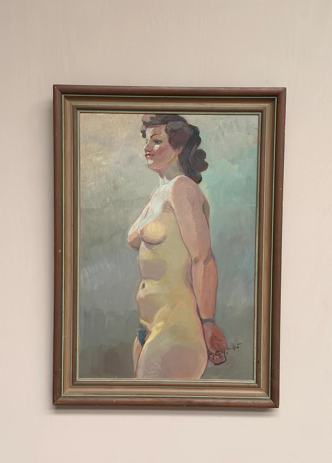 Swedish Oil on Panel – “Nude Study” attributed to Gustaf Gunnar Johansson 1945