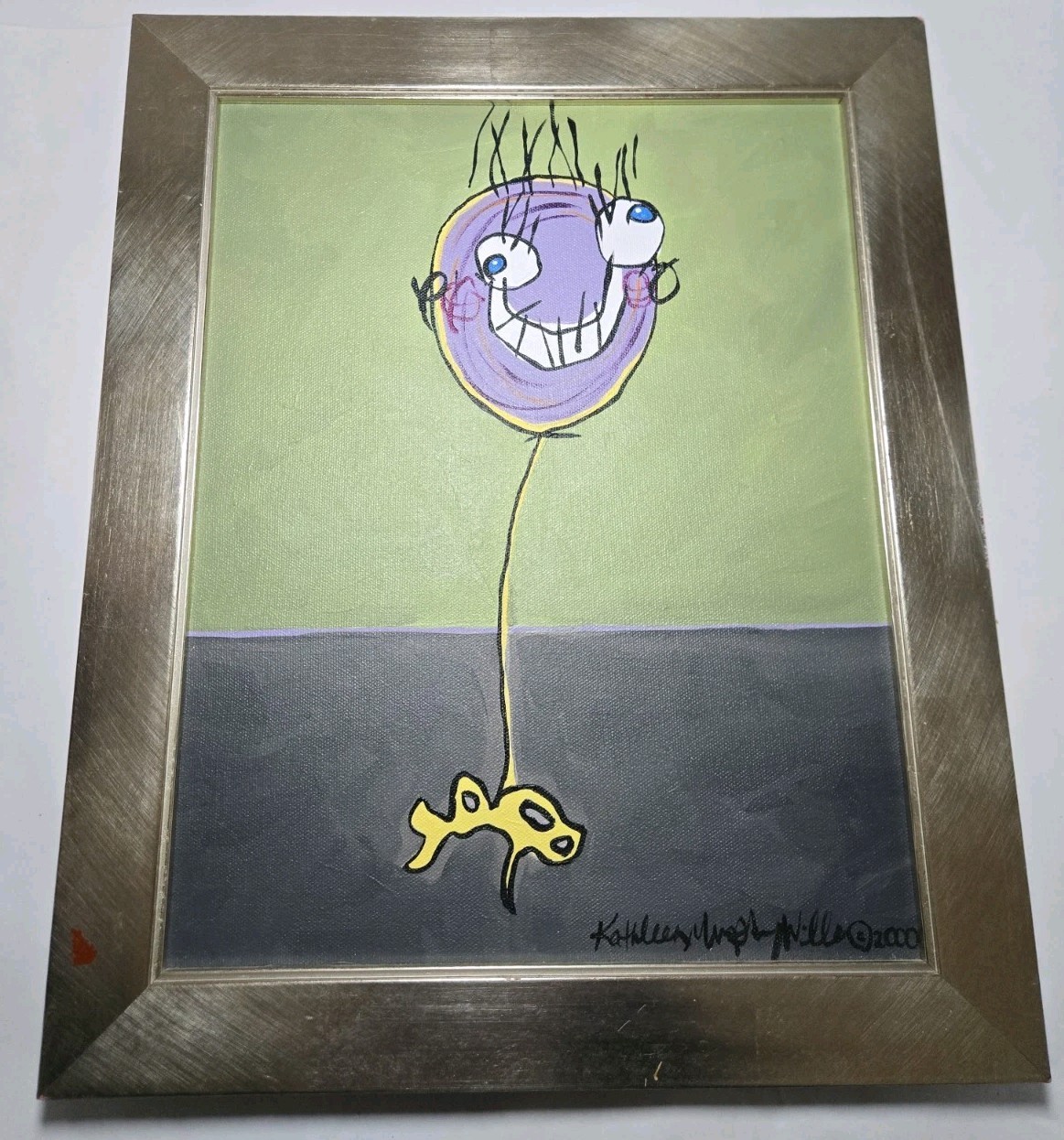 Kathleen Murphy Willer Acrylic Canvas Painting 2000 -Glad Guy – 14″-11″ Genuine