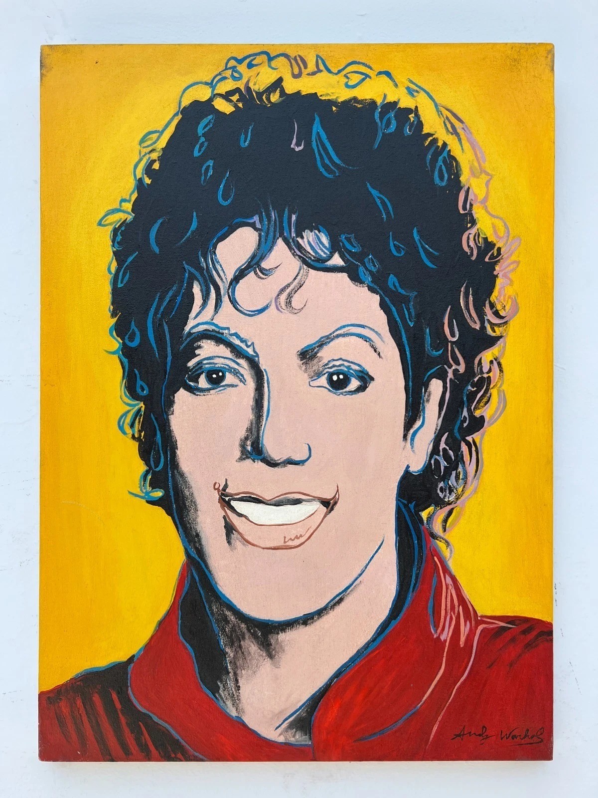 ANDY WARHOL OIL ON CANVAS PAINTING SIGNED 20 x 27 in