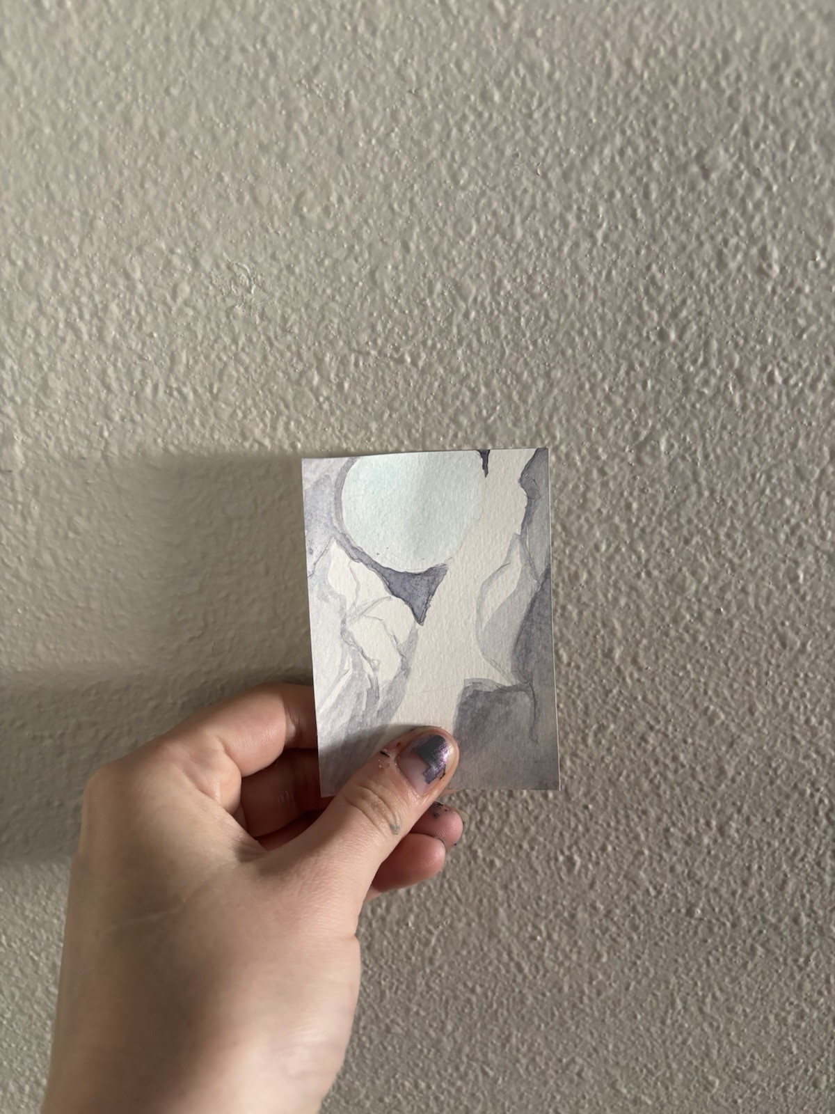 ACEO Art Card Original Gouache Painting. Landscape Moon/Sun Series 2/5.
