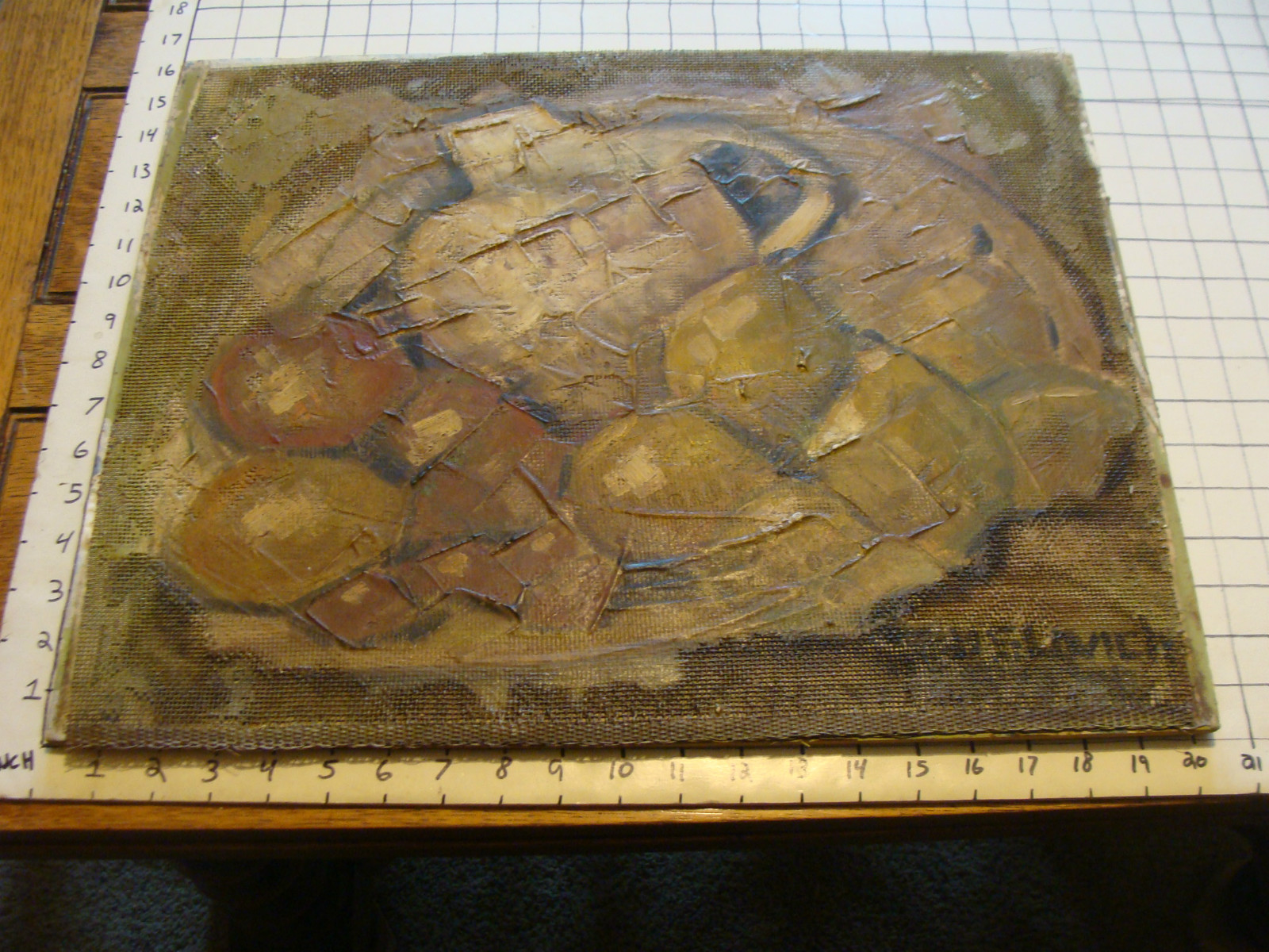 Original ROSE SUSLOVICH ART: STILL LIFE W/ PLASTER, 16X20″, signed, on wood