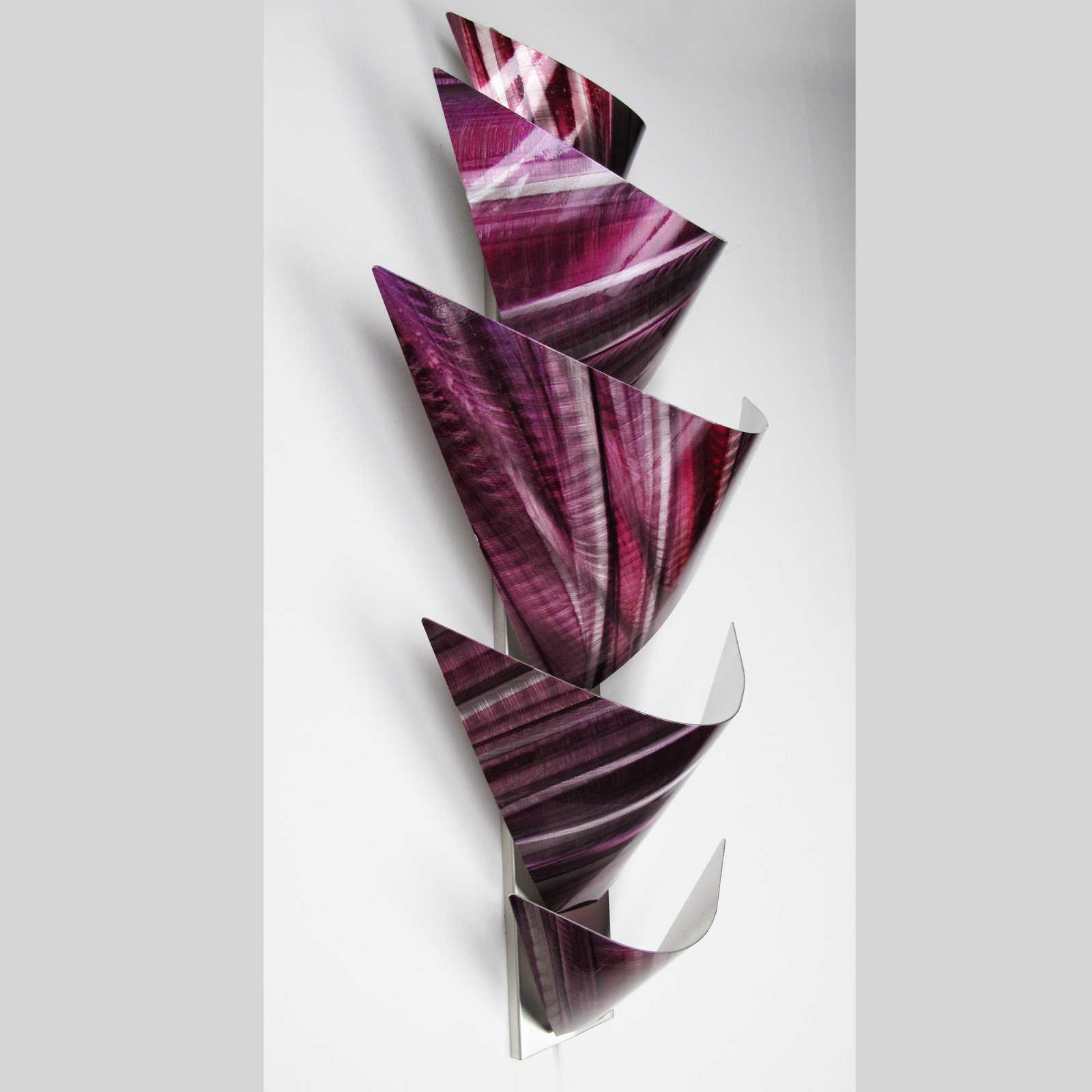Modern Abstract Metal Wall Art Torchiere Lamp Painting Sculpture Home Decor Pink