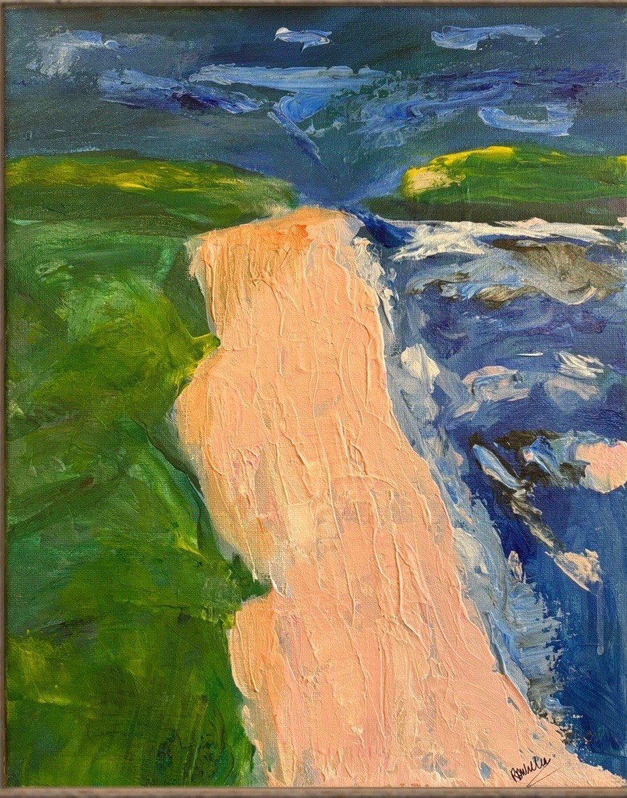 IMPRESSIONISM Seaside LANDSCAPE ORIGINAL ART CANVAS UNIQUE SEASONAL