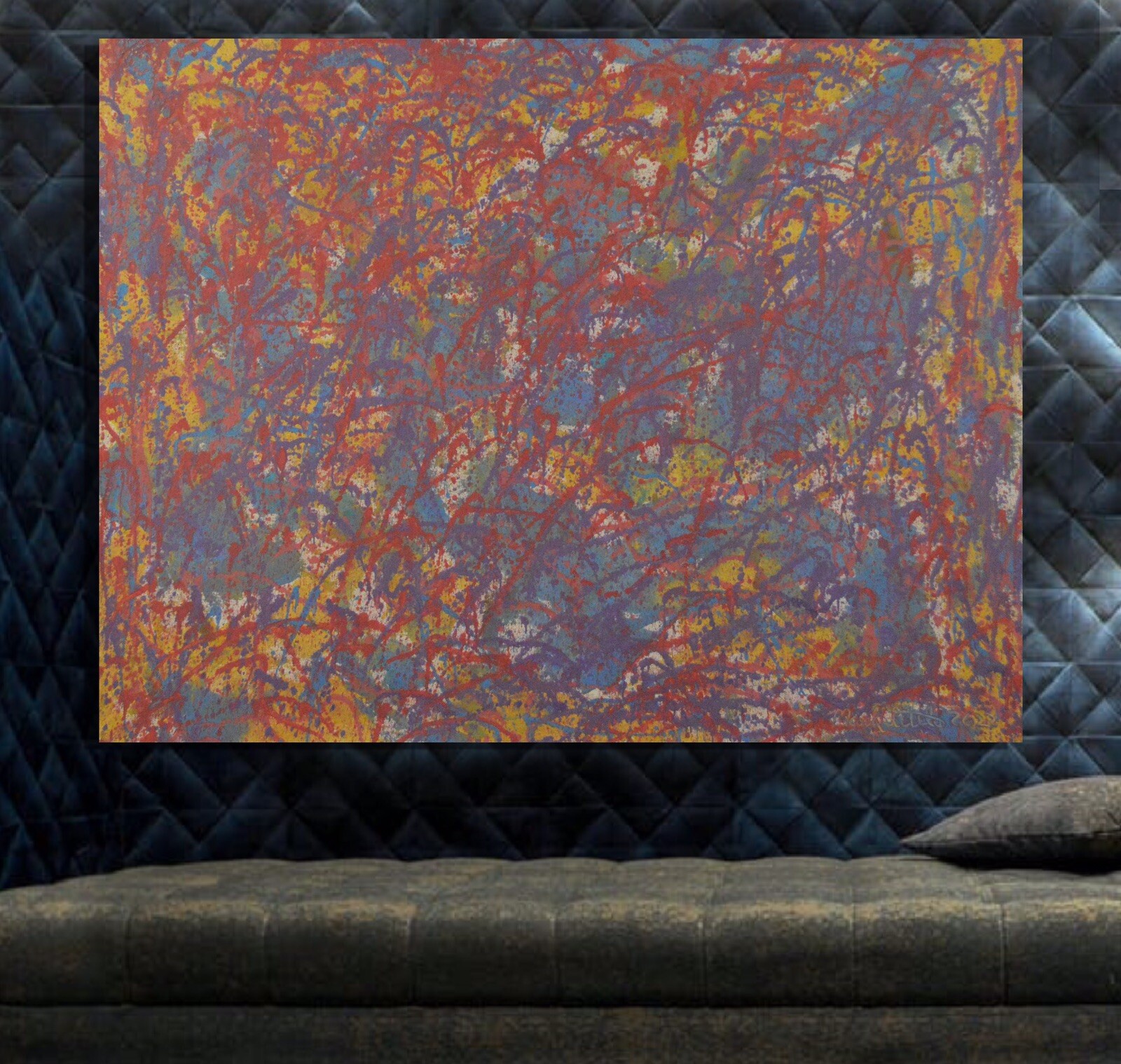 Jackson Pollock,Brian Rutenberg￼ Inspired XL￼ Painting 81” X 62”Action Abstract￼