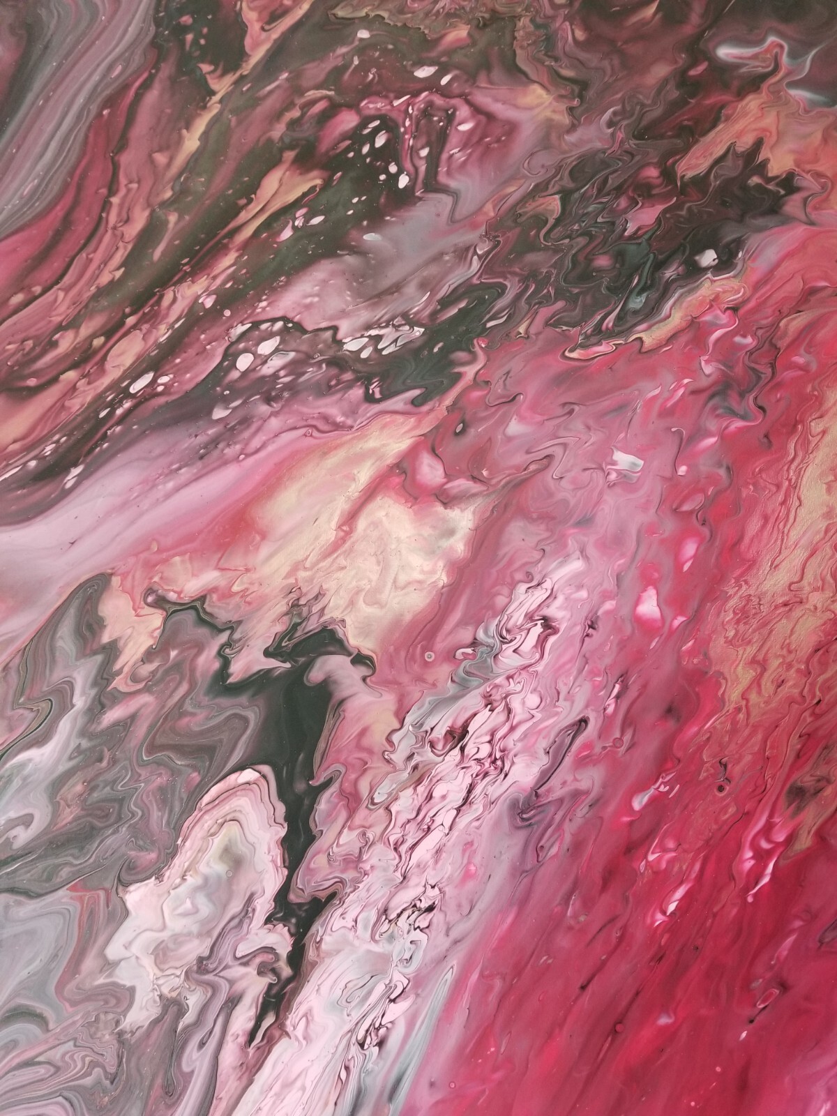Original Acrylic Pour Painting Abstract Art signed canvas