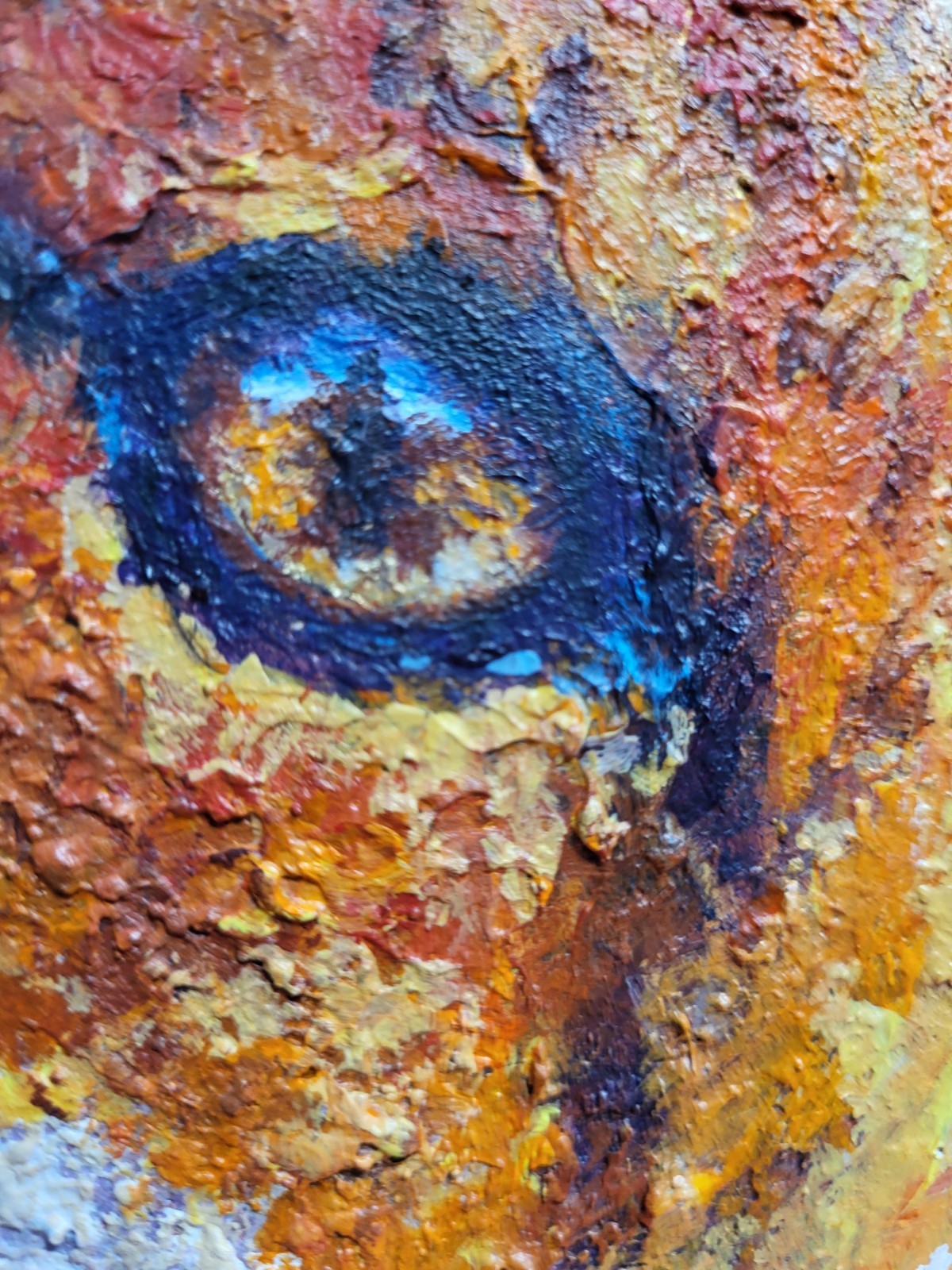 18 X 22 In Acrylic Original Fox Framed Textured Painting on hardboard