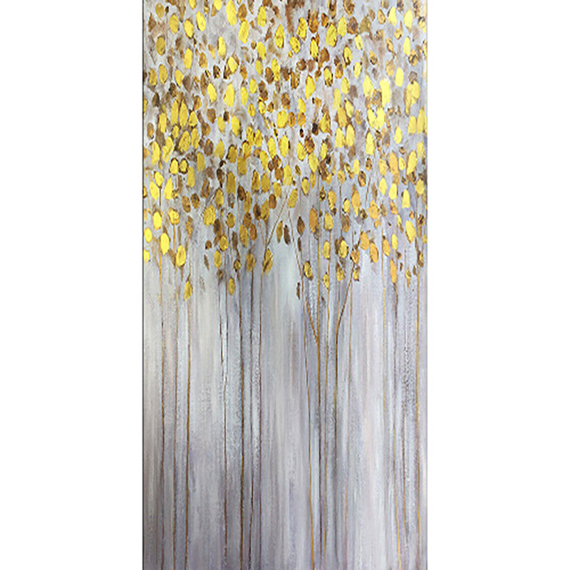 Hand Painted Abstract Painting Large Wall Art Gold Rich Tree Painting Canvas