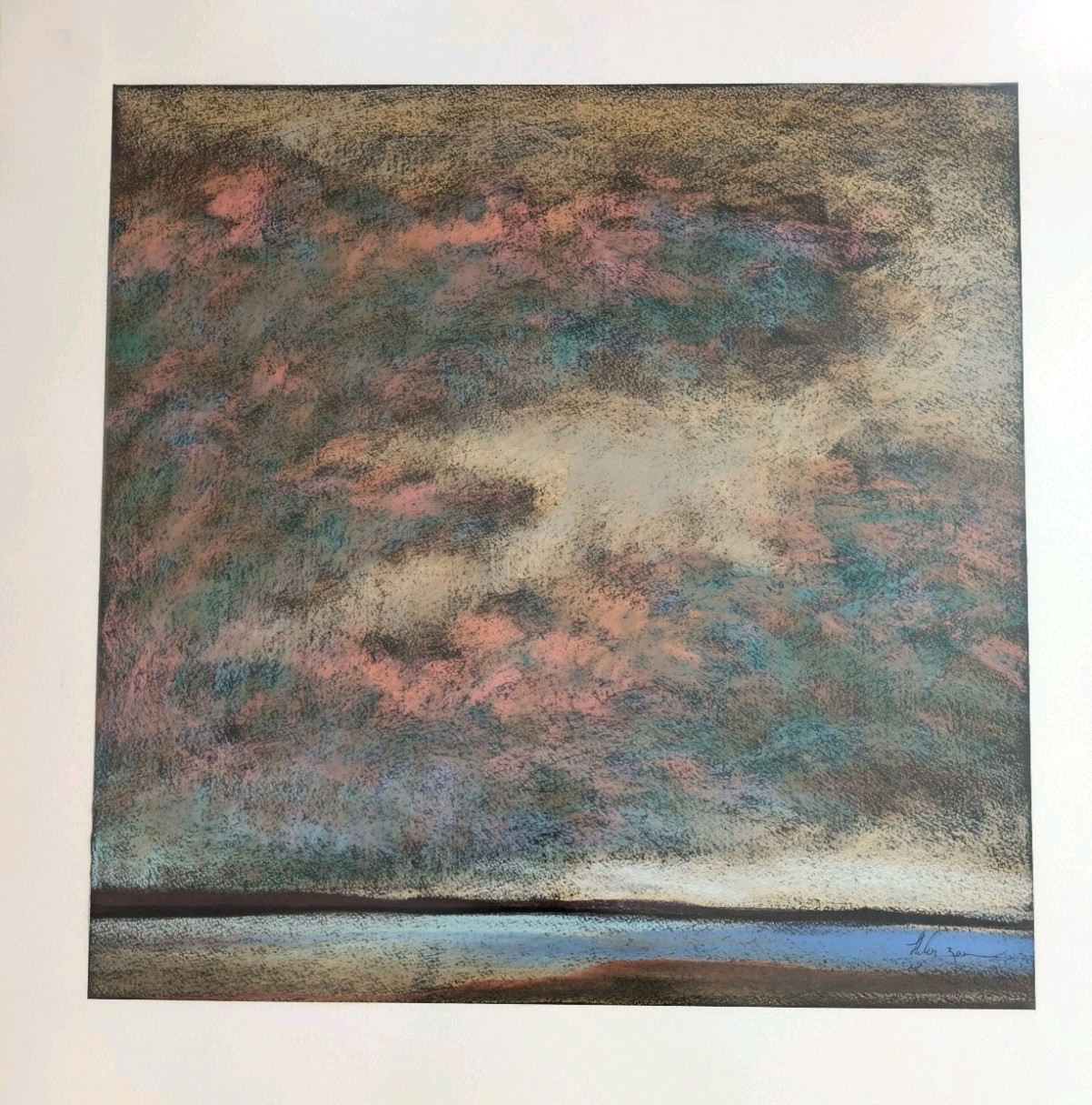 HOPEFUL! 34″ by 45½» Daybreak Landscape by Helen Zarin (b.1970) FRAMED Painting