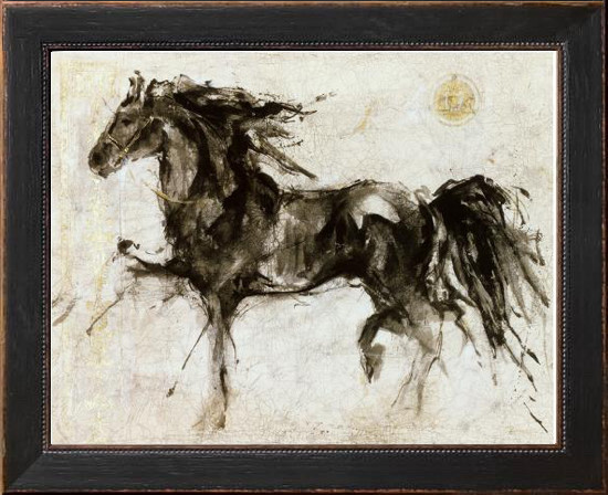 Lepa Zena by Marta Gottfried Canvas Art 17.5 x 14.5 x 1″ in Highland Black Frame