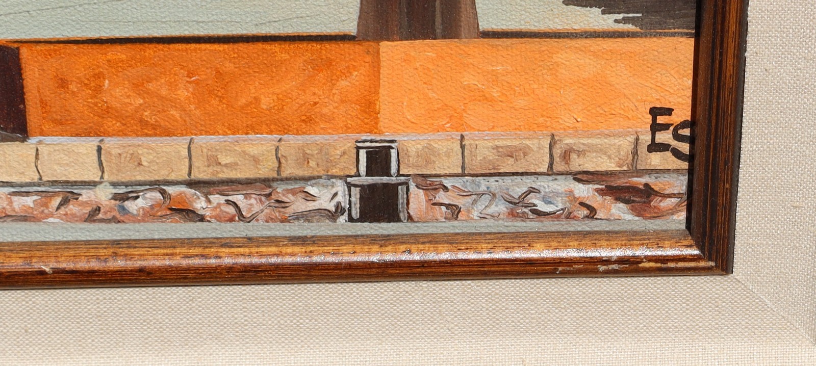 EUGENE SCHMIDT Original oil painting Old Santa Barbara Mission